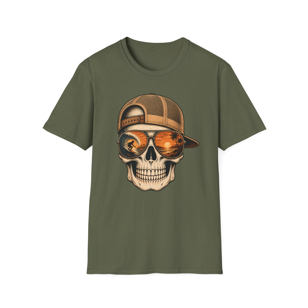 Sunset Barrel Skull Surf Tee