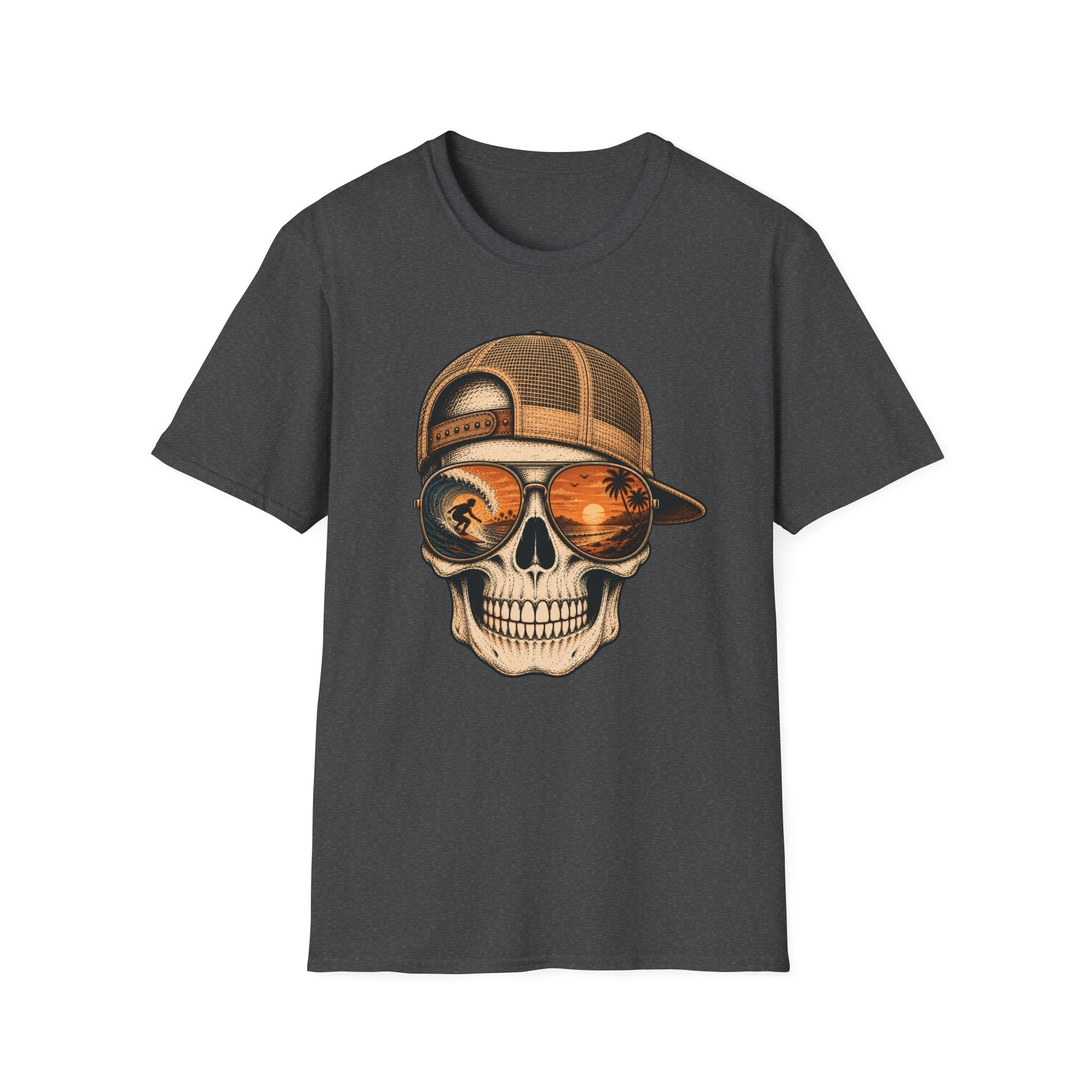 Sunset Barrel Skull Surf Tee