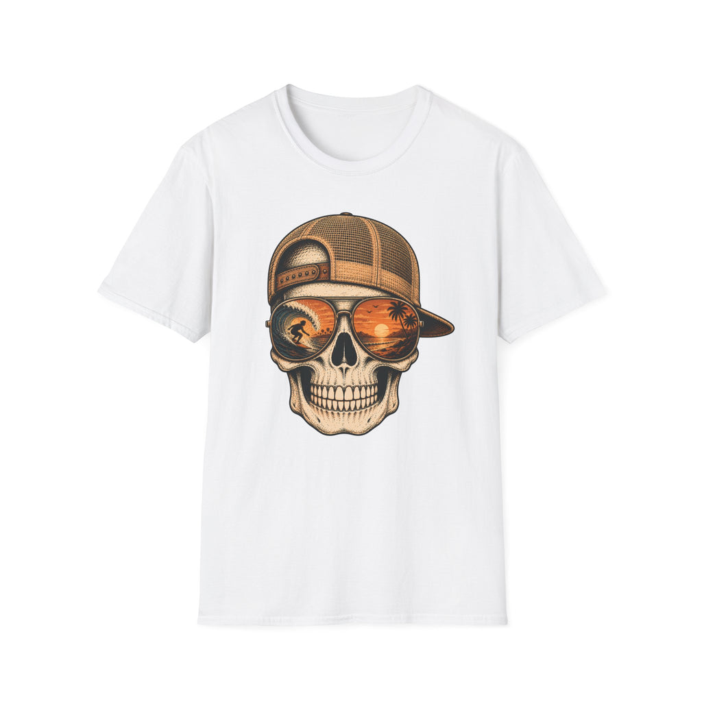 Sunset Barrel Skull Surf Tee