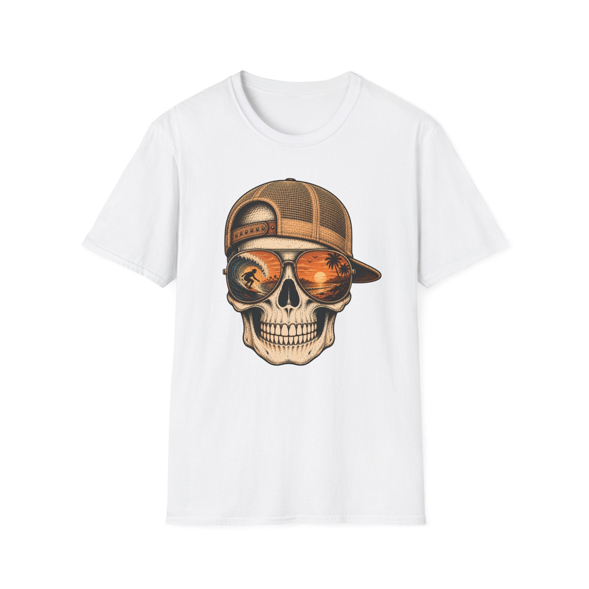 Sunset Barrel Skull Surf Tee