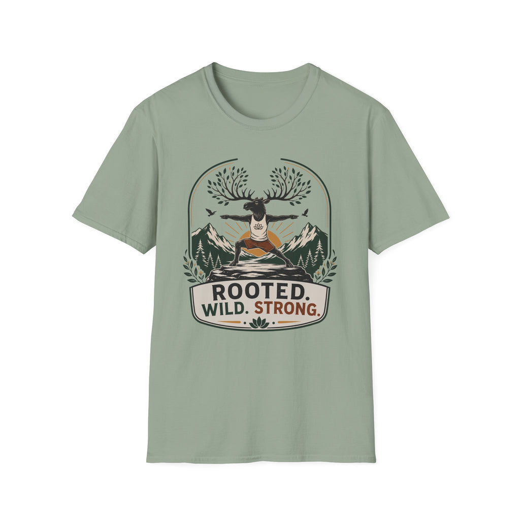 Rooted Wild Strong Moose Yoga Tee