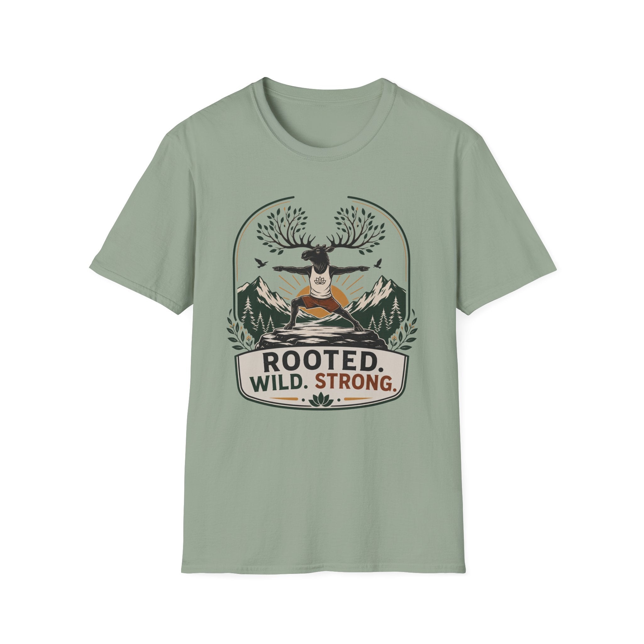 Rooted Wild Strong Moose Yoga Tee