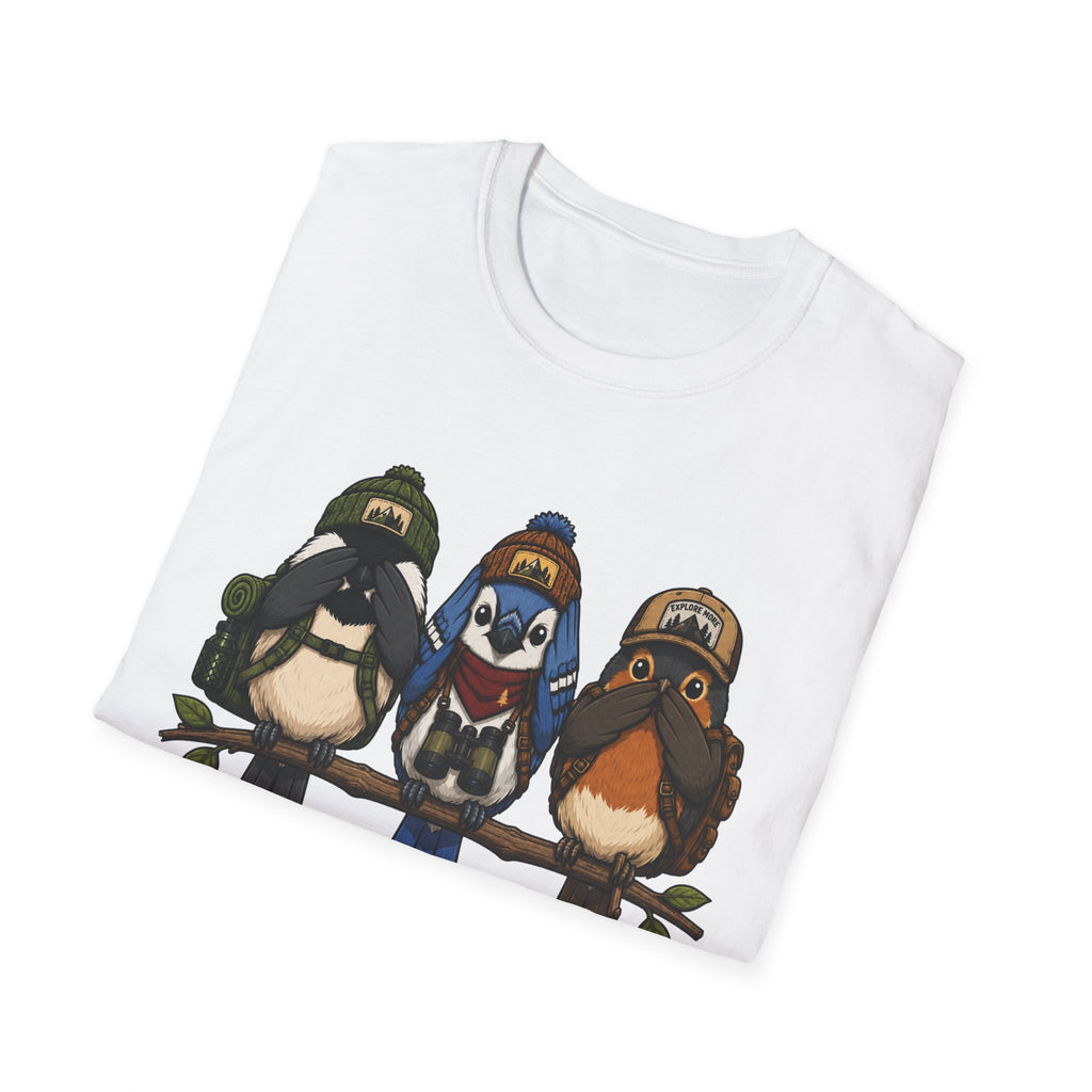 See No Hear No Speak No Bird Hikers Tee