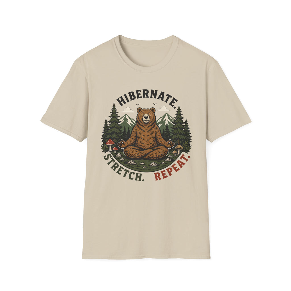 Hibernate Stretch Repeat Bear Yoga Tee