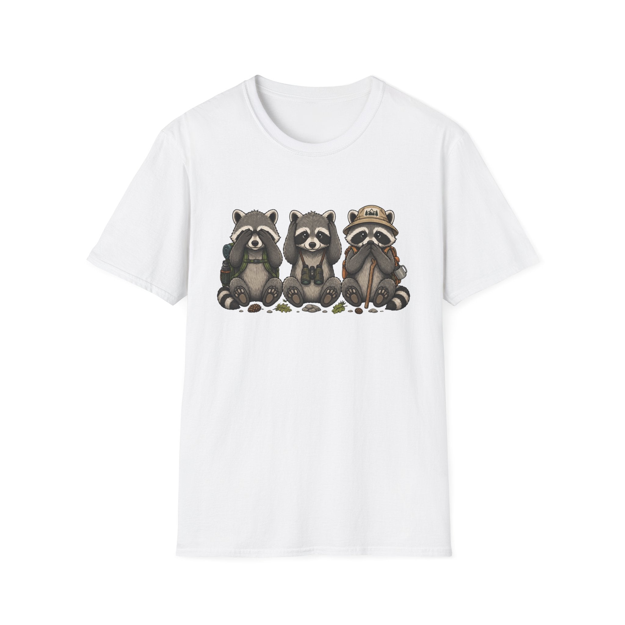 See No Hear No Speak No Raccoon Hikers Tee
