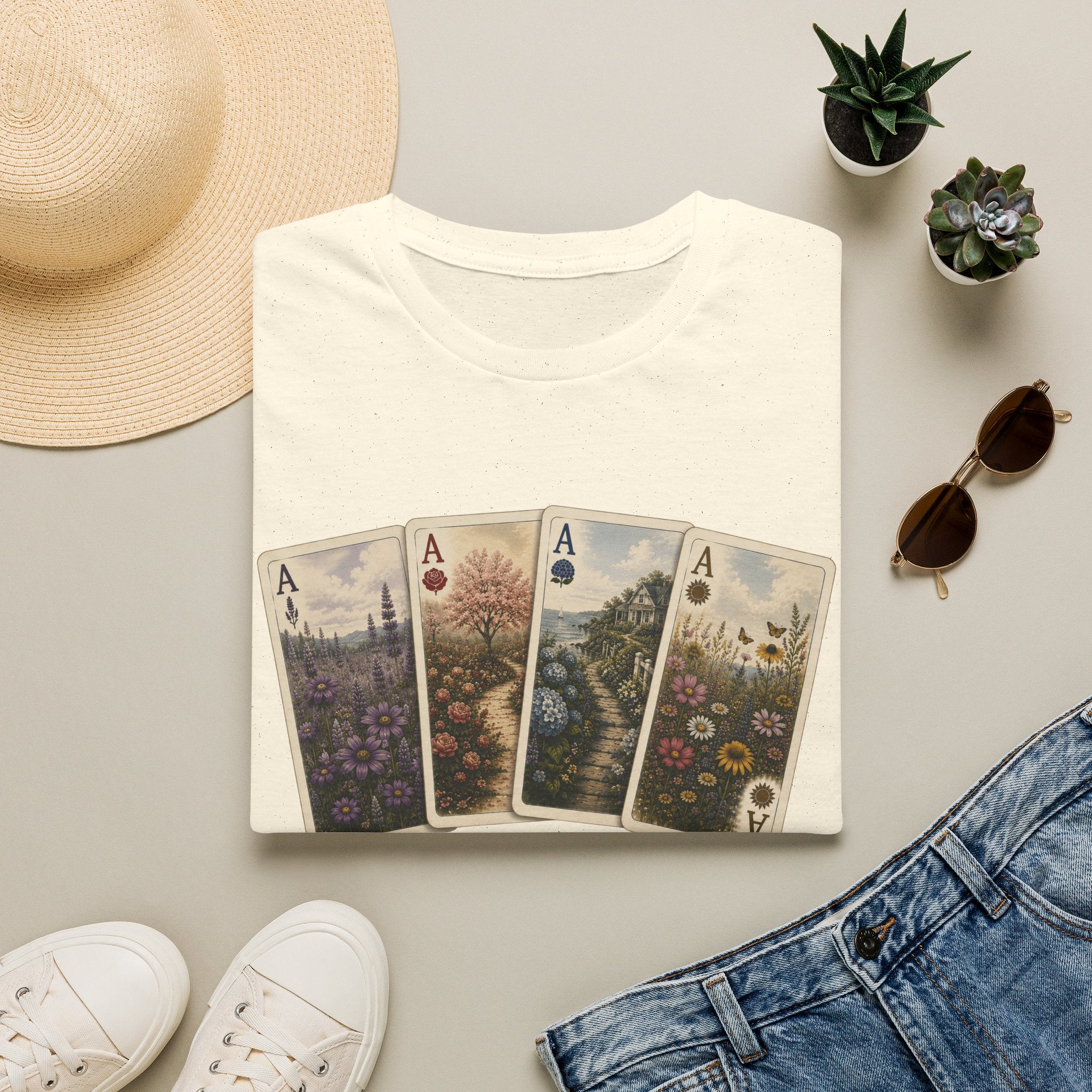 Floral Ace Playing Cards Tee