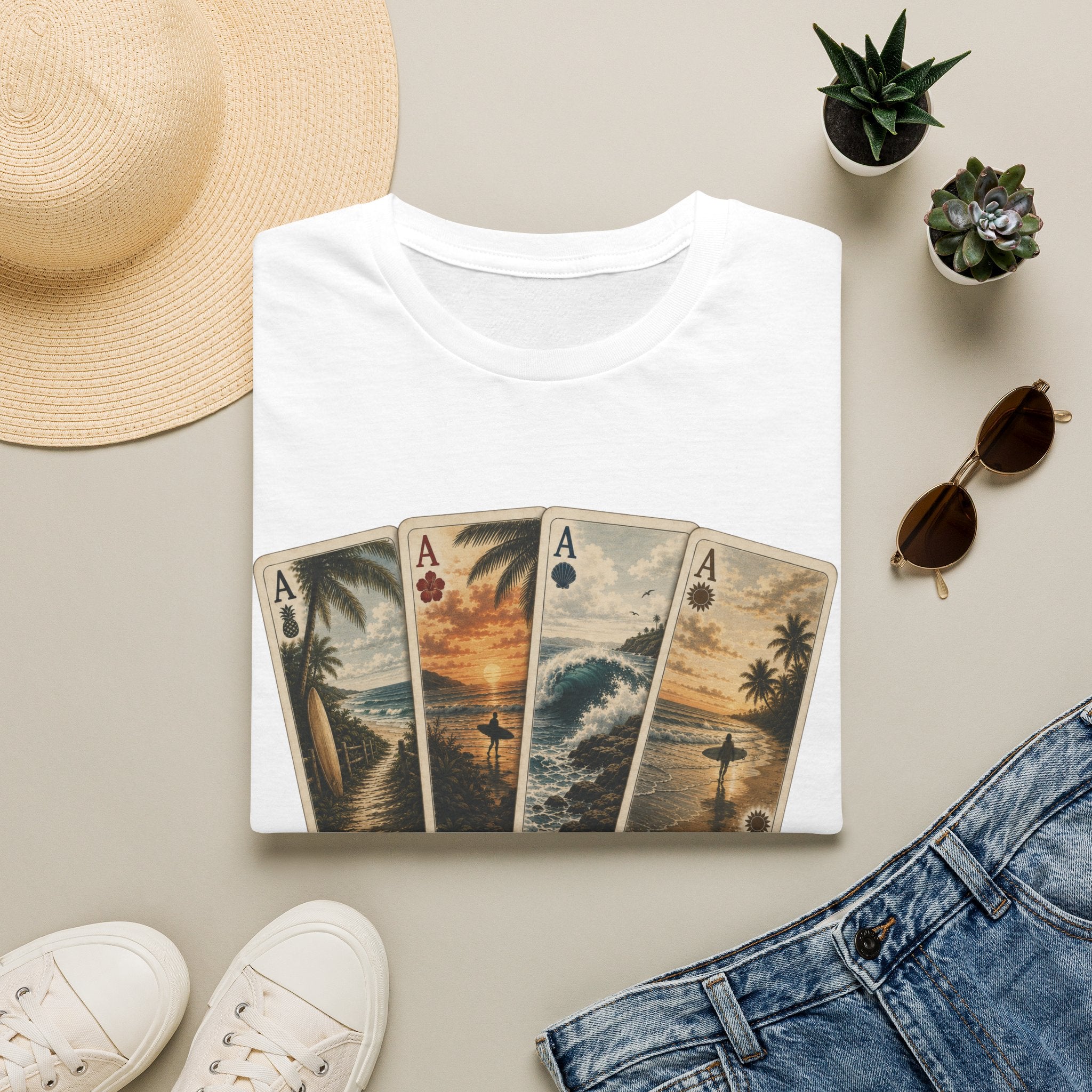 Surfer Ace Playing Cards Tee