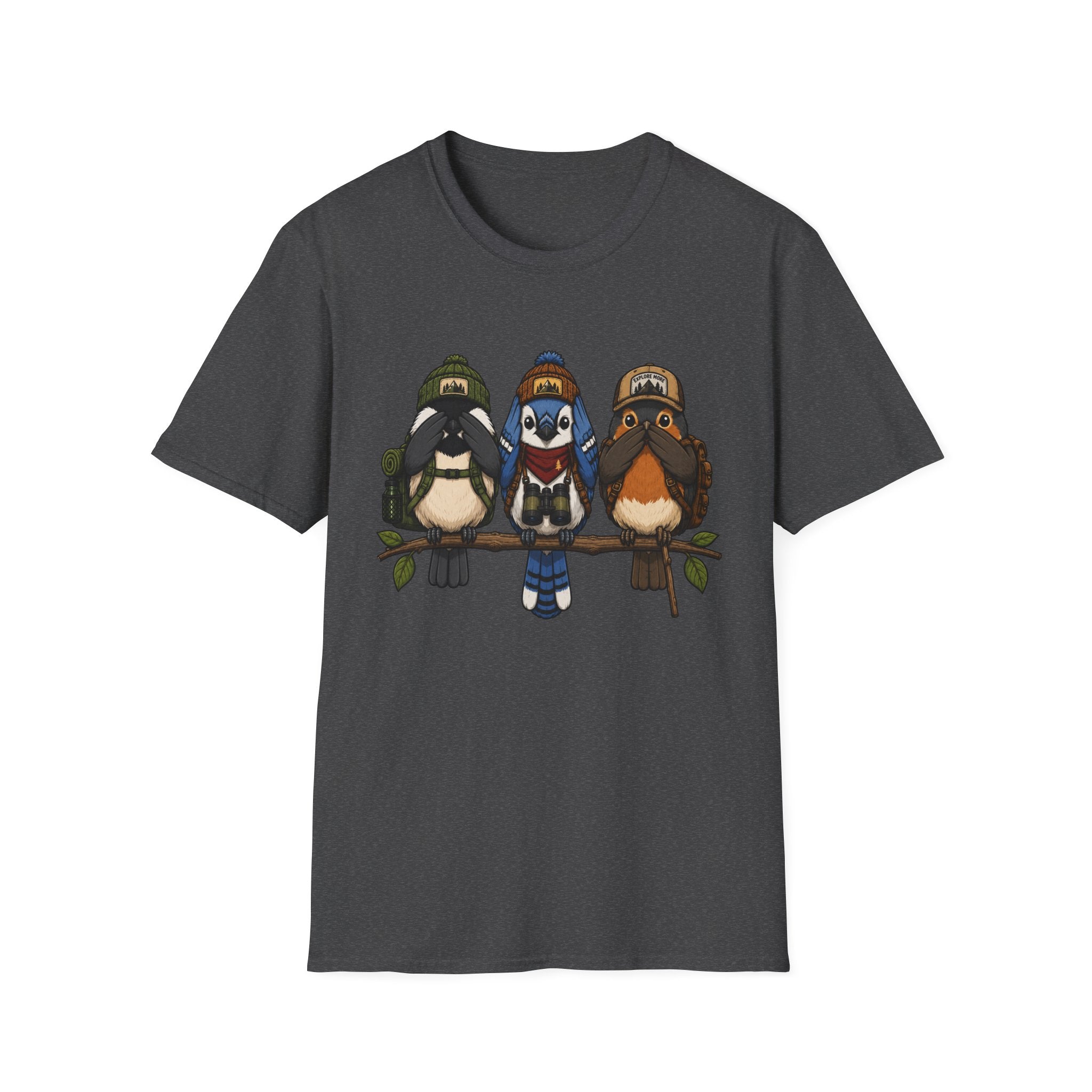 See No Hear No Speak No Bird Hikers Tee
