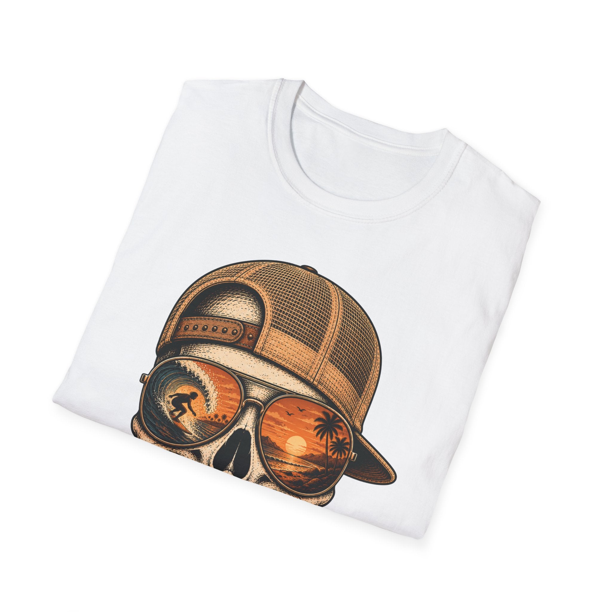 Sunset Barrel Skull Surf Tee