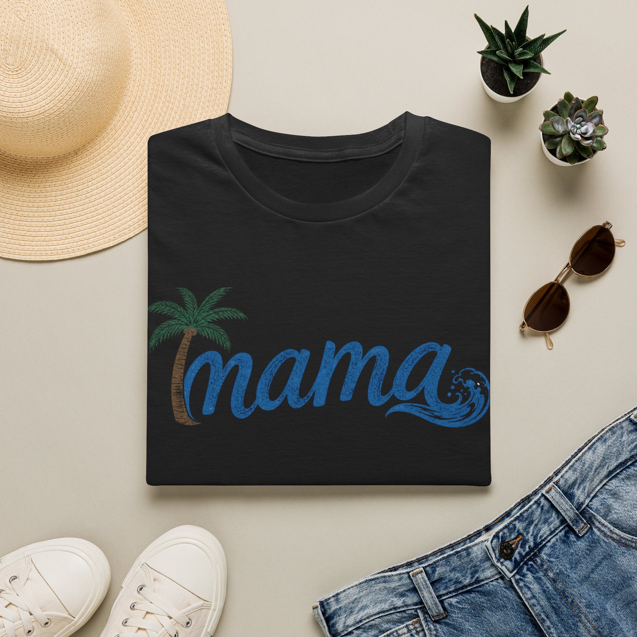 Coastal Mama Palm Tree & Wave Tee