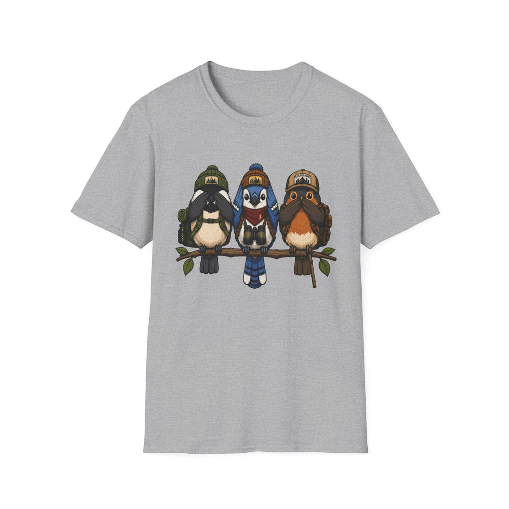 See No Hear No Speak No Bird Hikers Tee