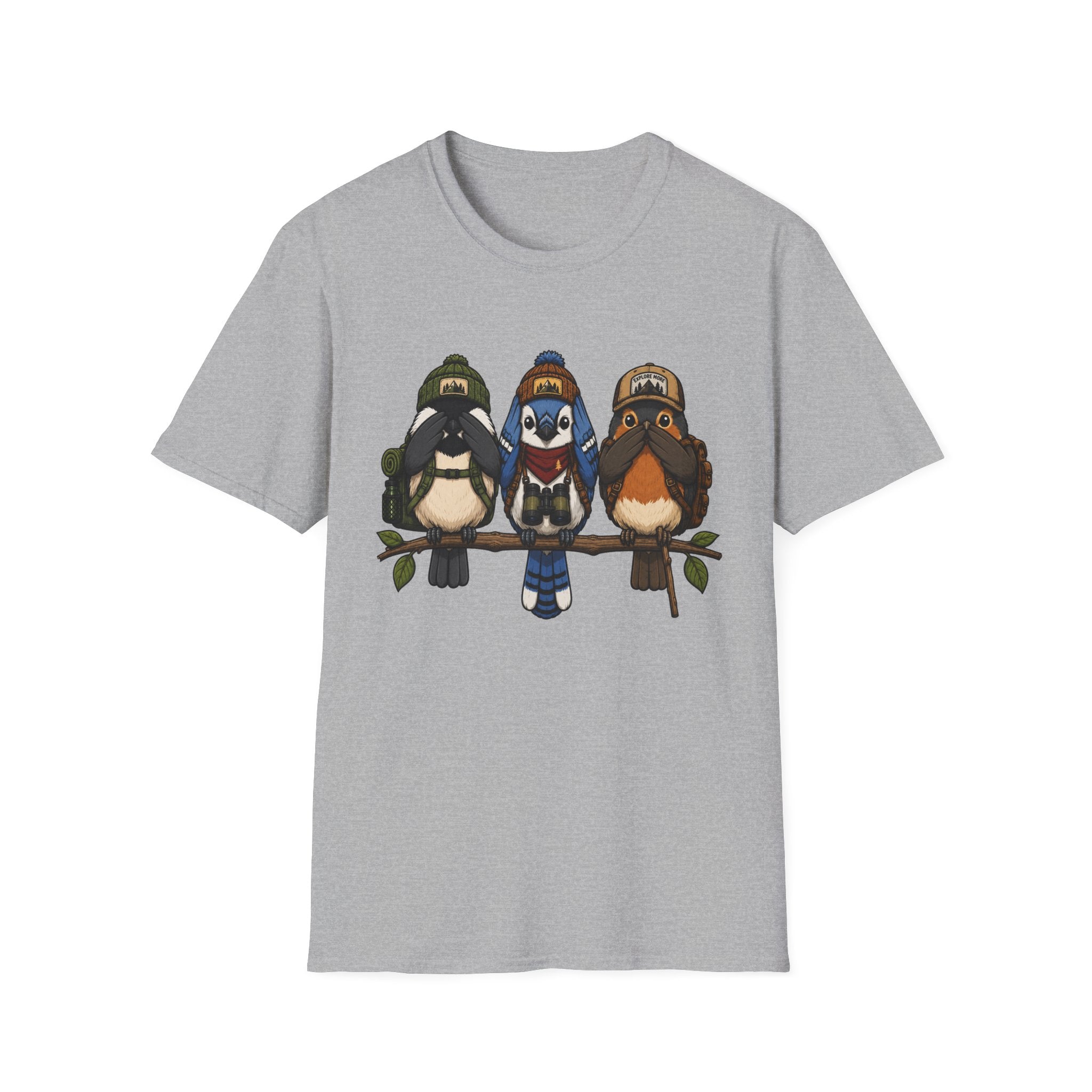 See No Hear No Speak No Bird Hikers Tee