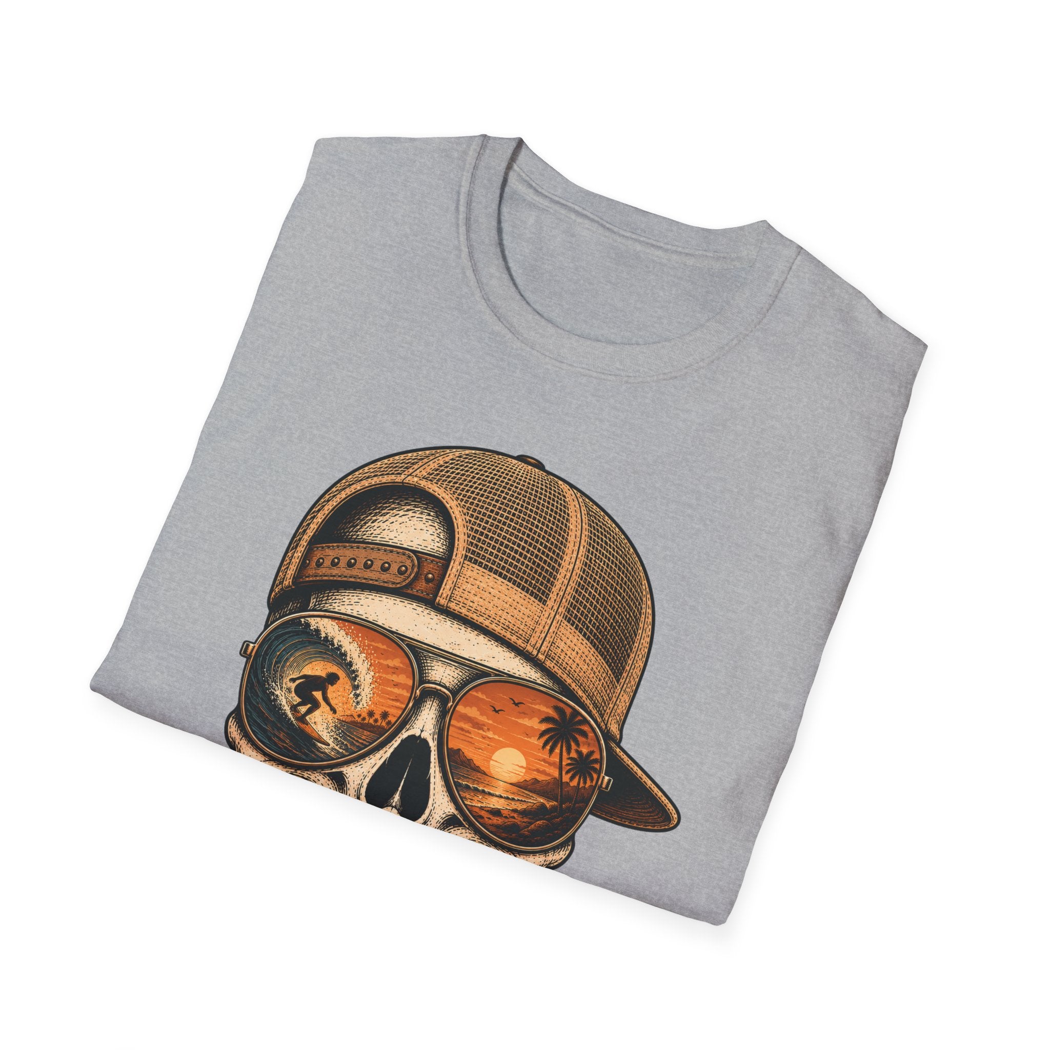 Sunset Barrel Skull Surf Tee