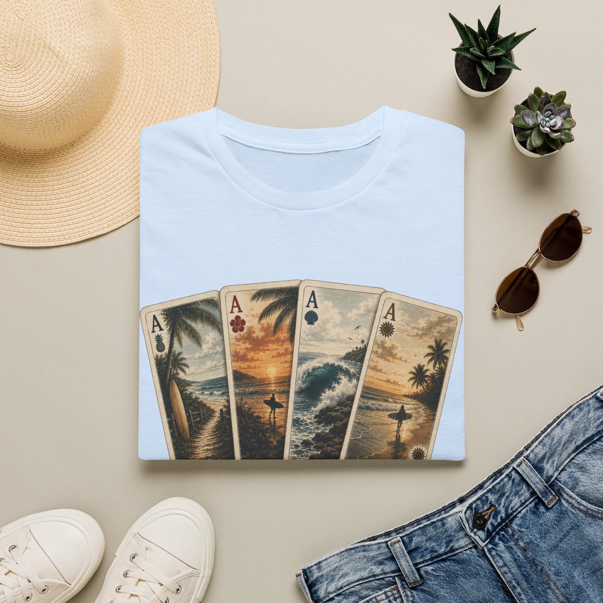 Surfer Ace Playing Cards Tee