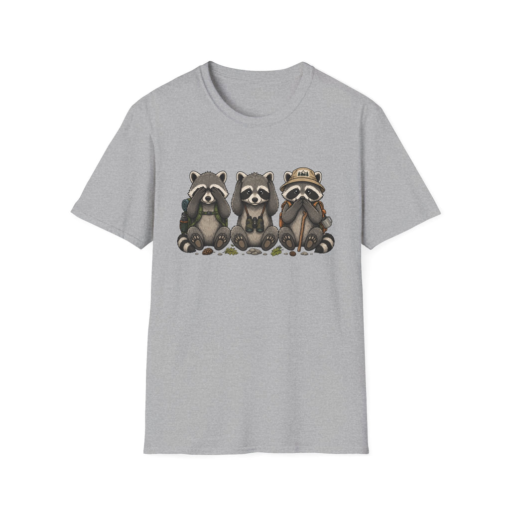 See No Hear No Speak No Raccoon Hikers Tee