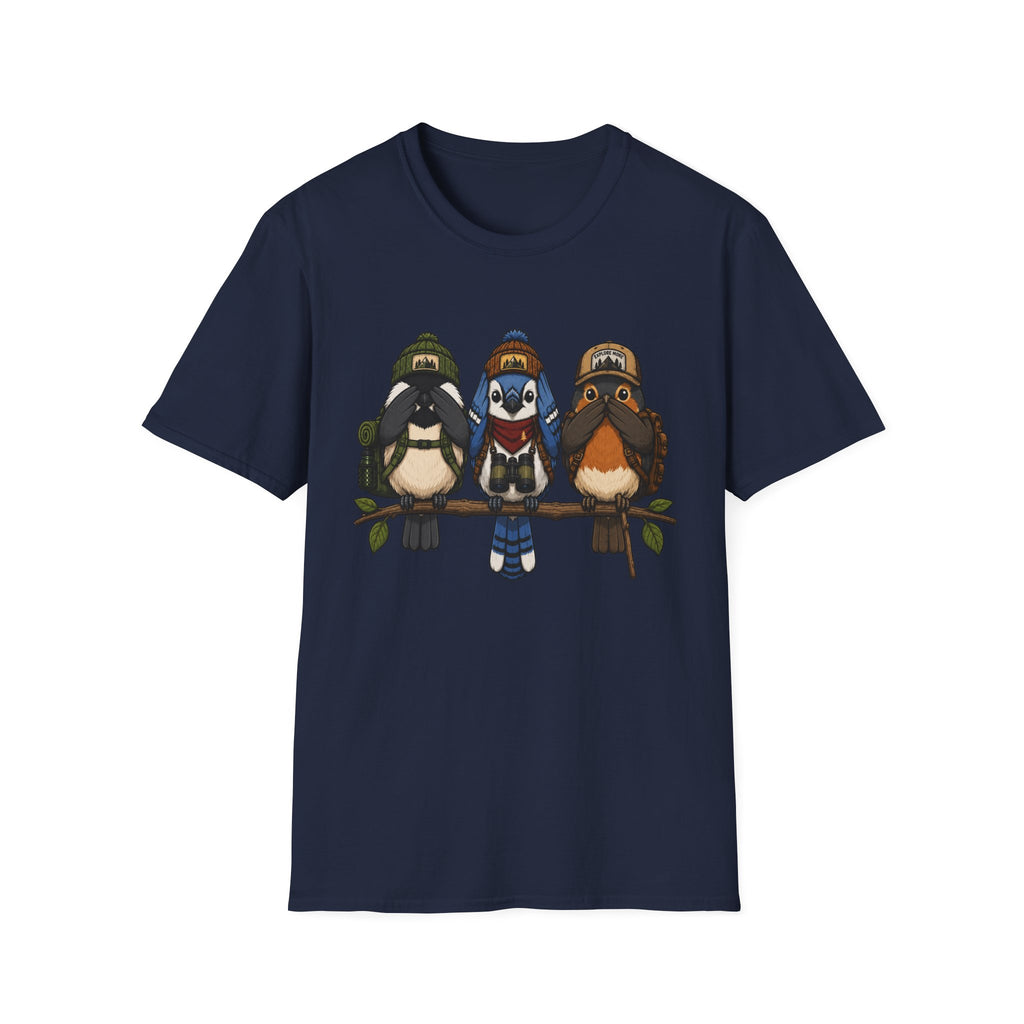 See No Hear No Speak No Bird Hikers Tee