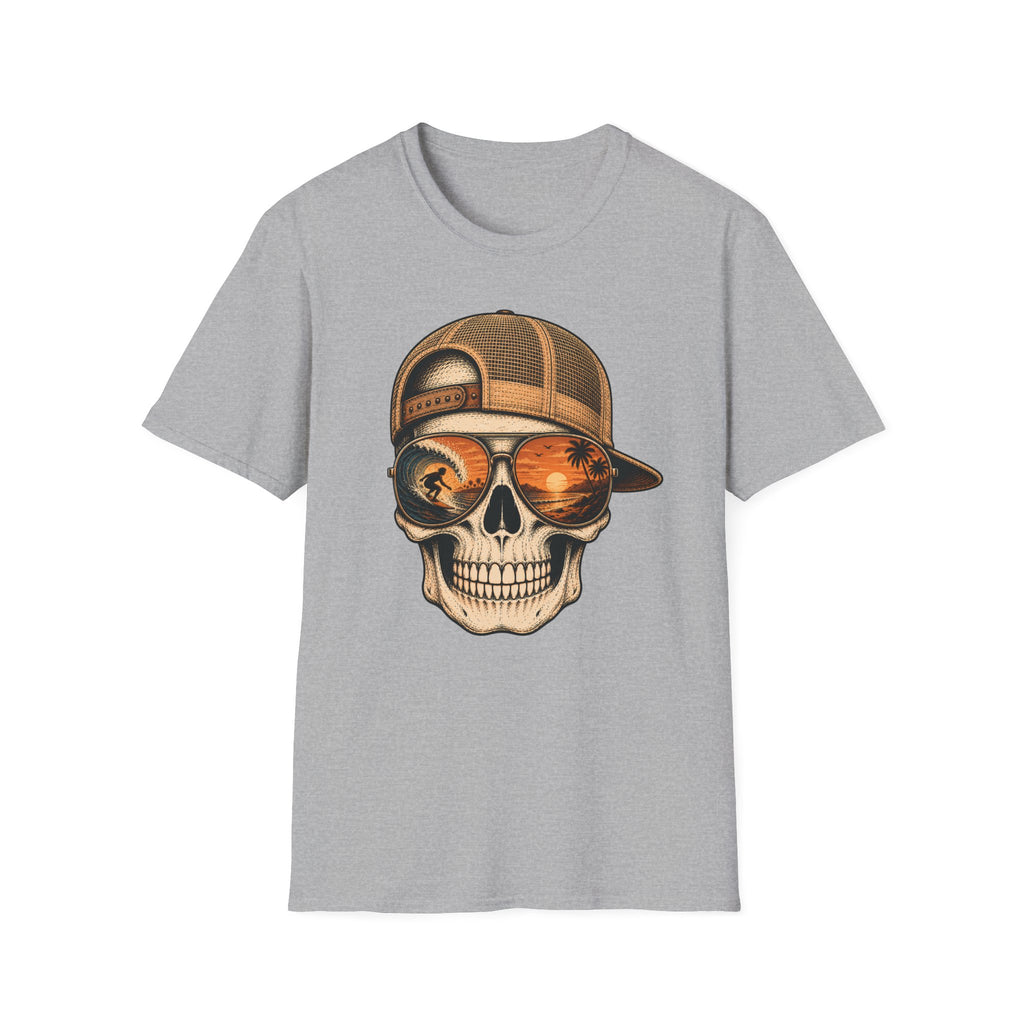 Sunset Barrel Skull Surf Tee