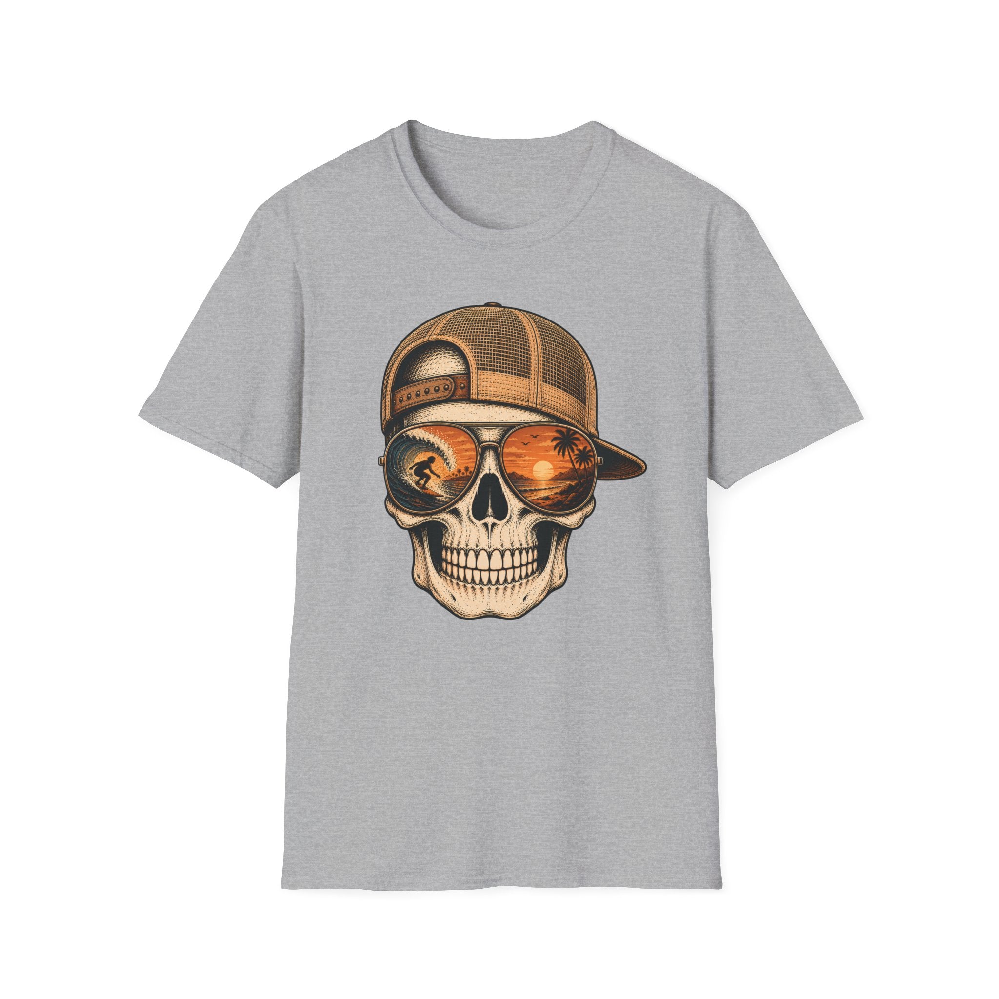 Sunset Barrel Skull Surf Tee