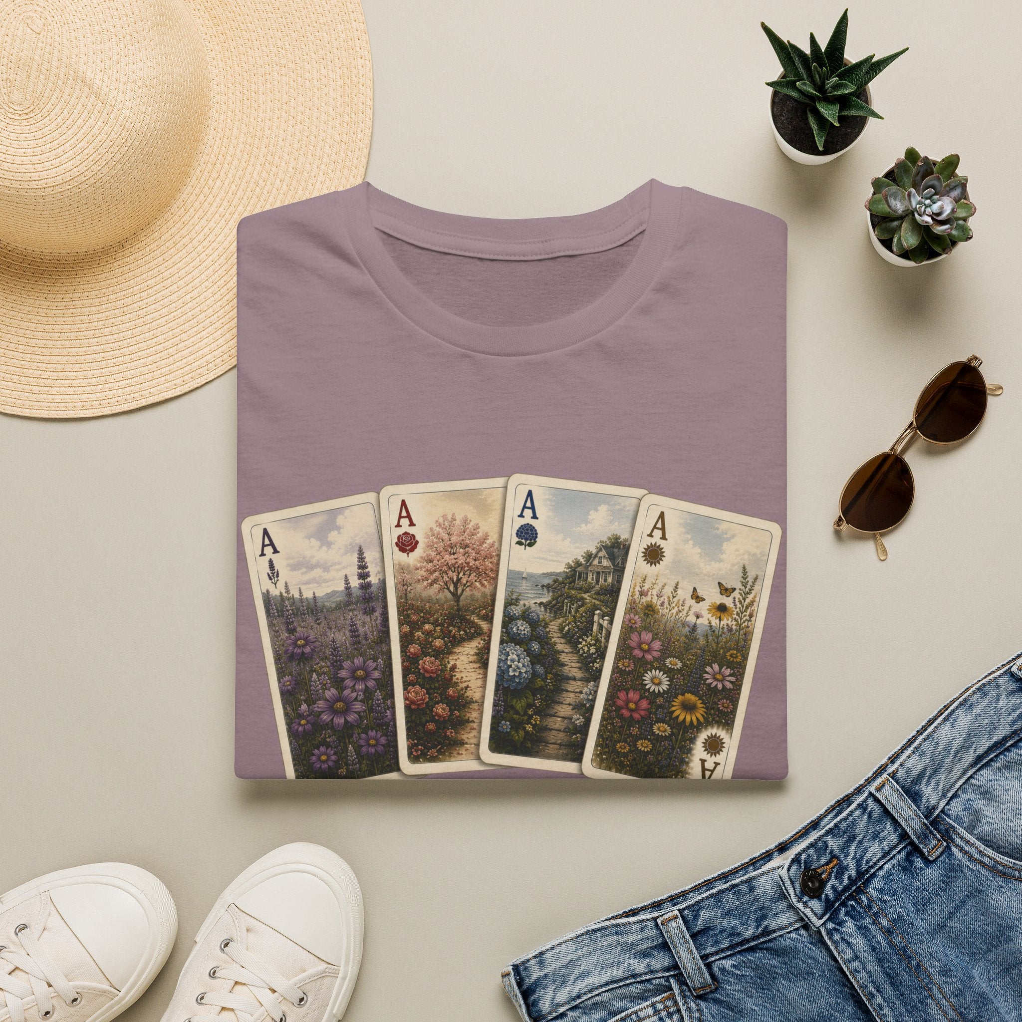 Floral Ace Playing Cards Tee