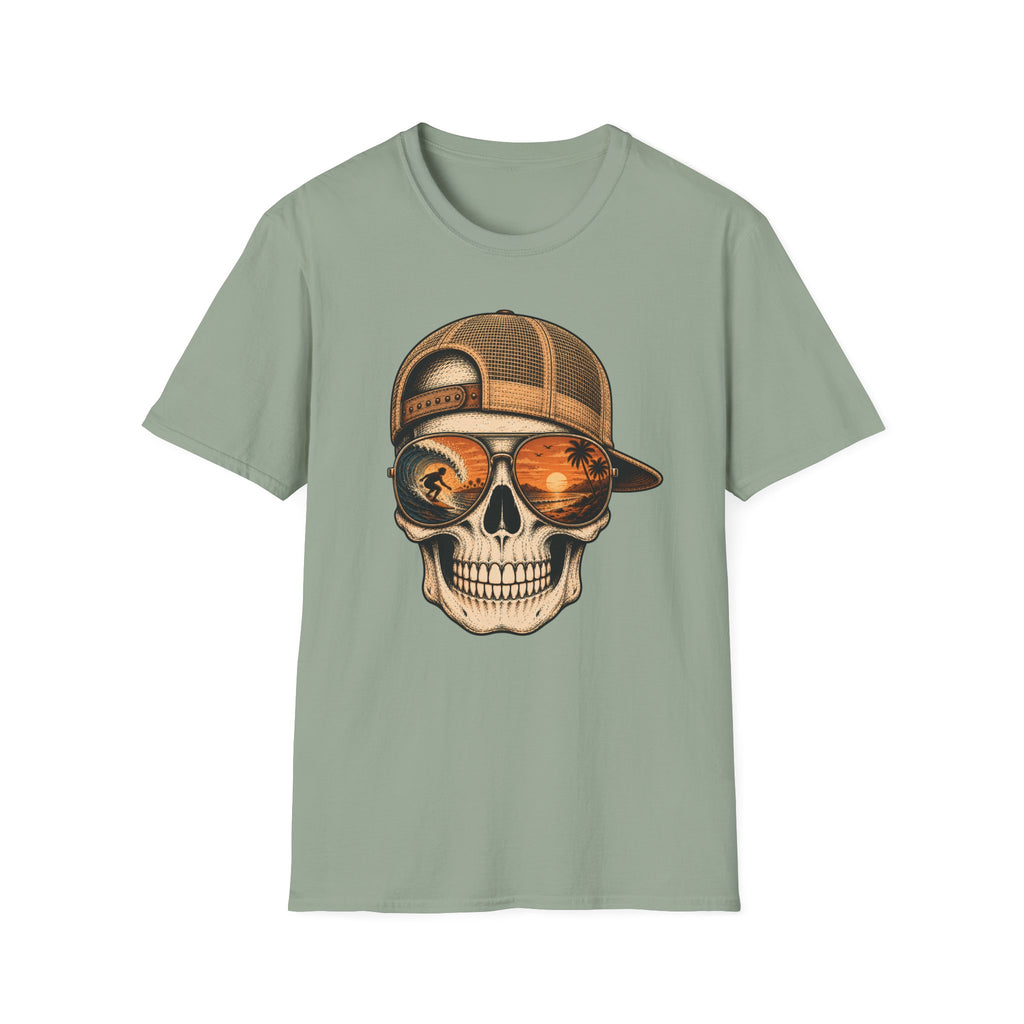 Sunset Barrel Skull Surf Tee