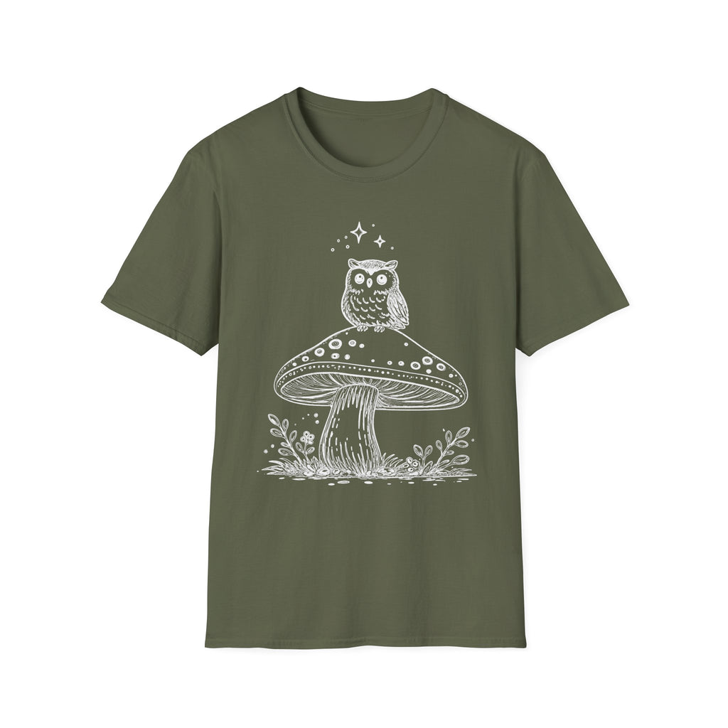 Cozy Owl Mushroom Tee