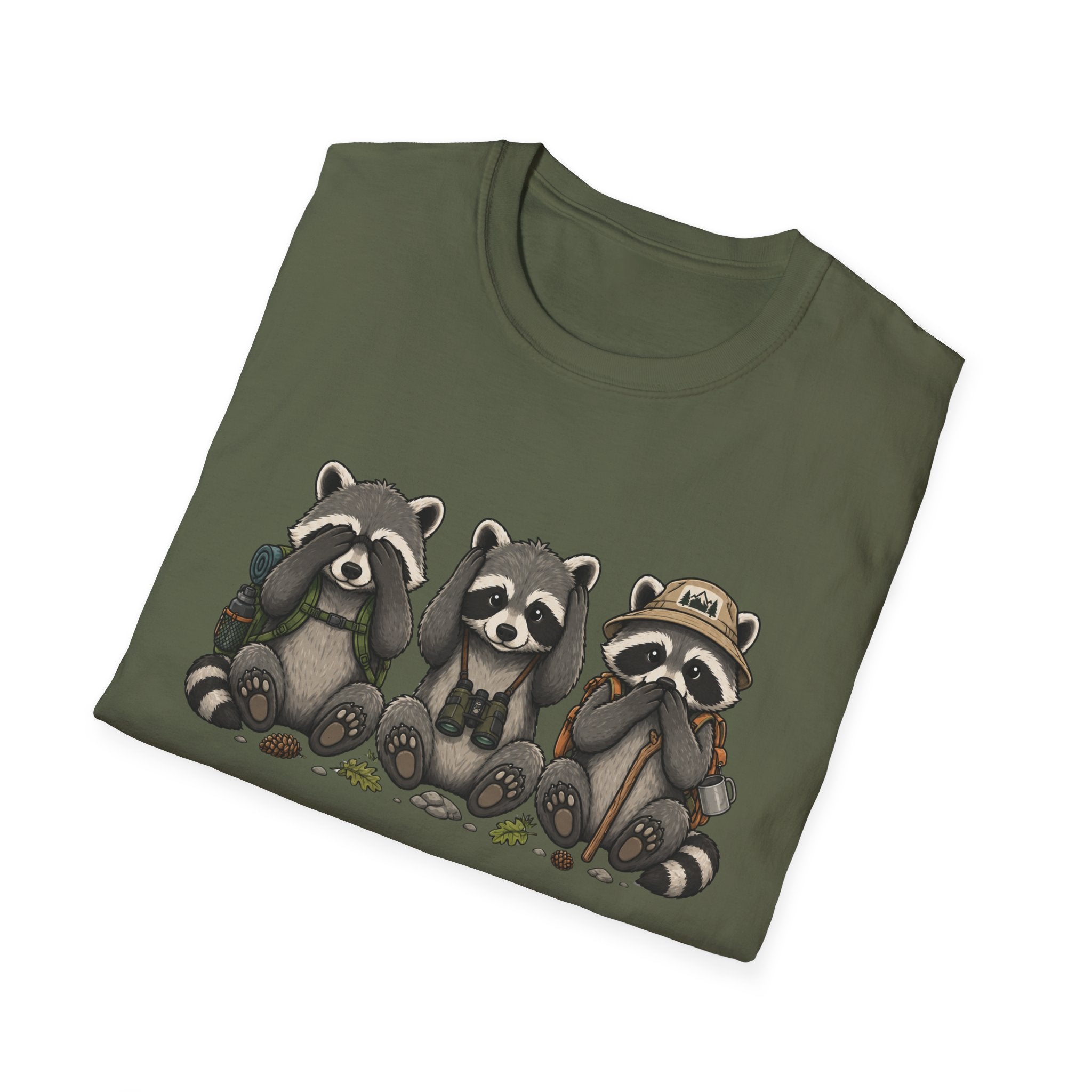 See No Hear No Speak No Raccoon Hikers Tee
