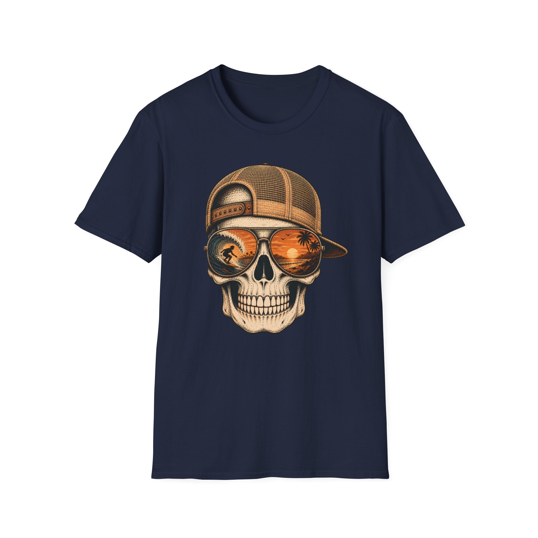 Sunset Barrel Skull Surf Tee