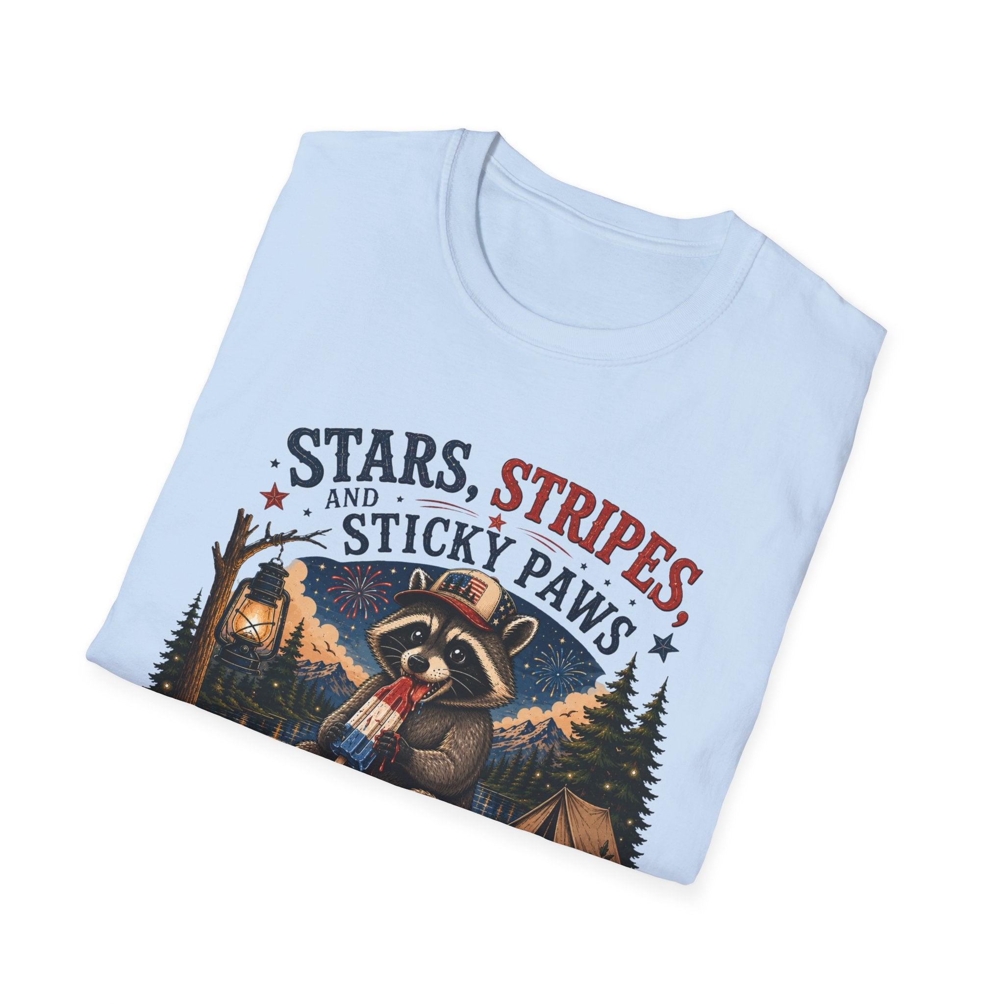 Stars, Stripes, and Sticky Paws Raccoon Tee