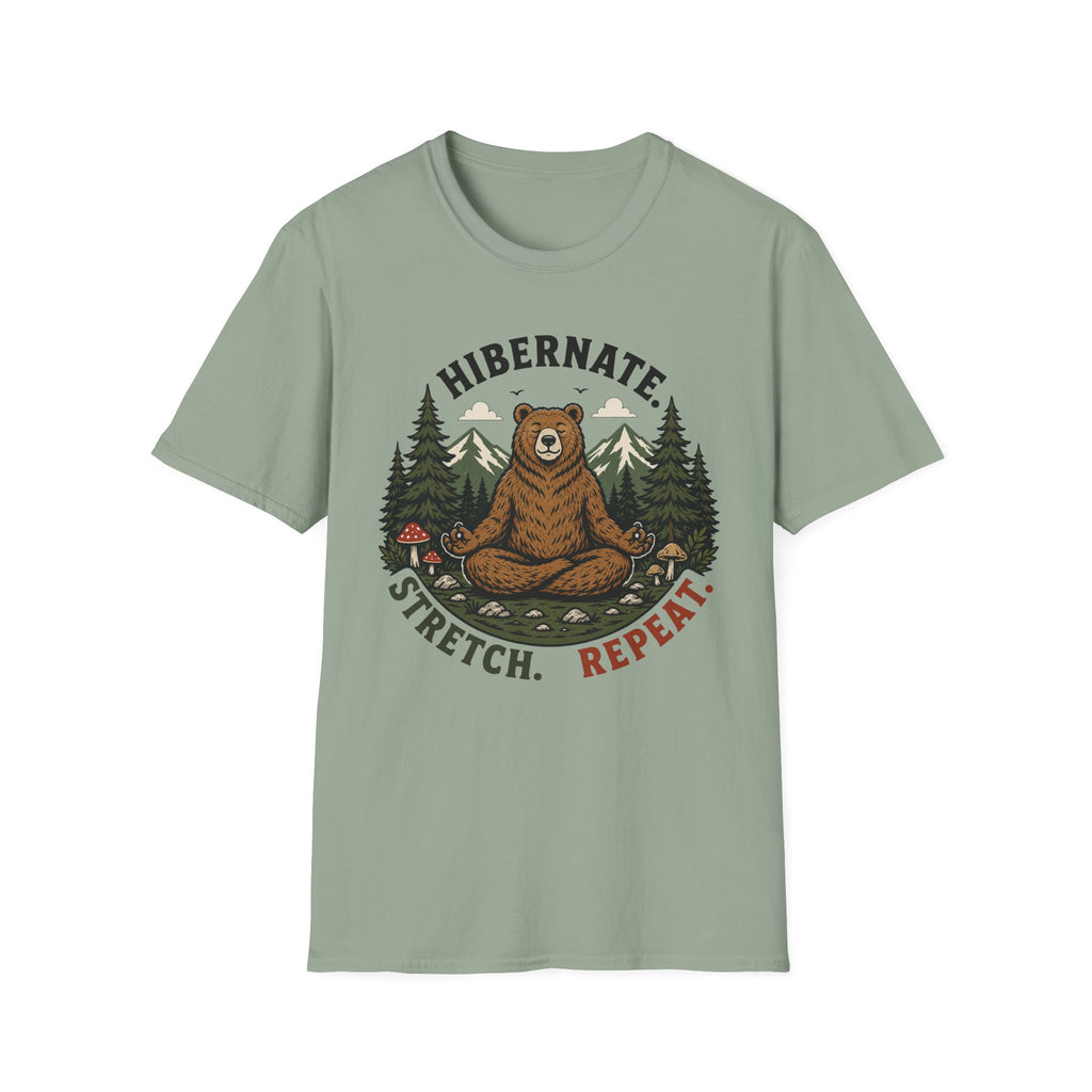 Hibernate Stretch Repeat Bear Yoga Tee