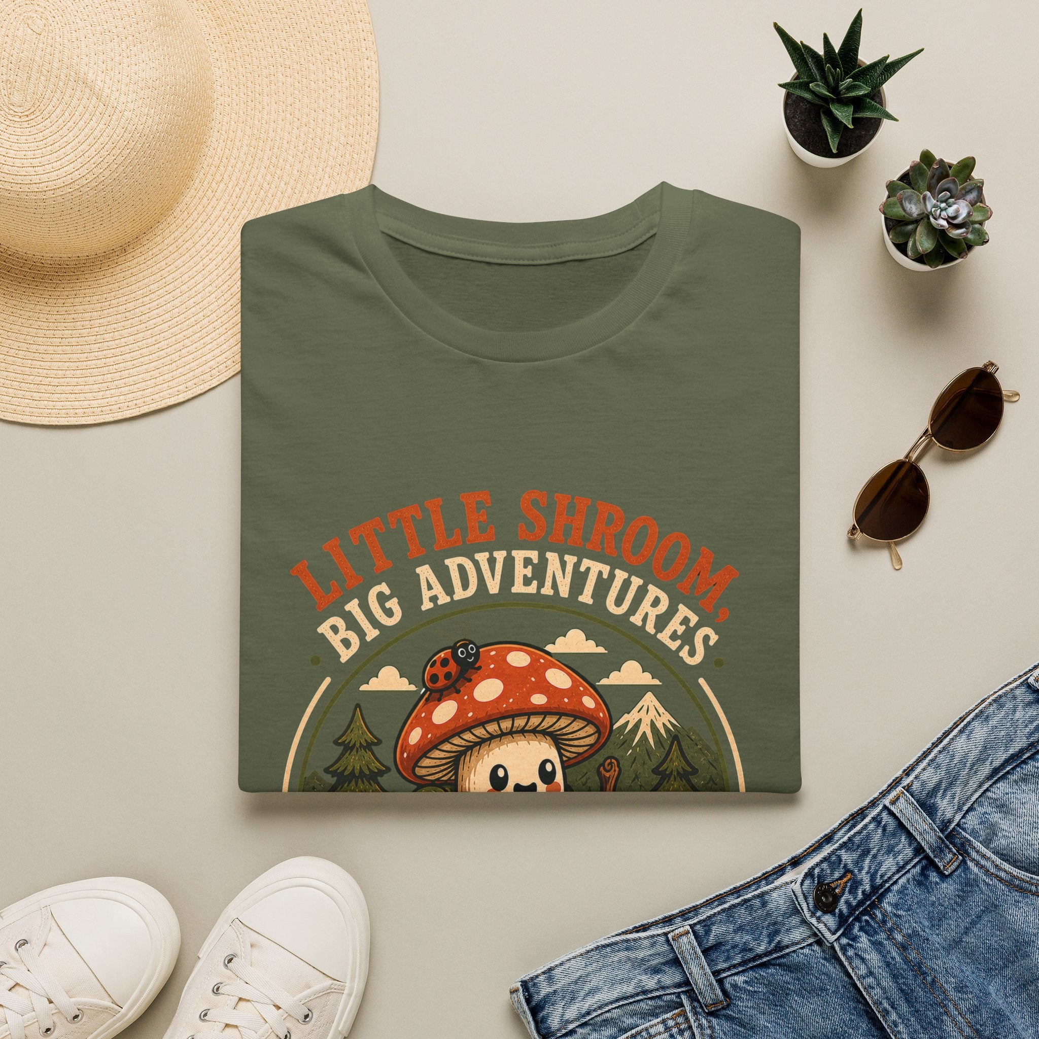 Little Shroom, Big Adventures Mushroom Tee