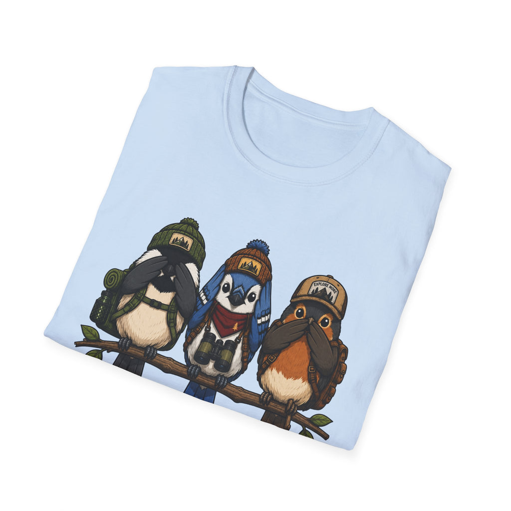 See No Hear No Speak No Bird Hikers Tee