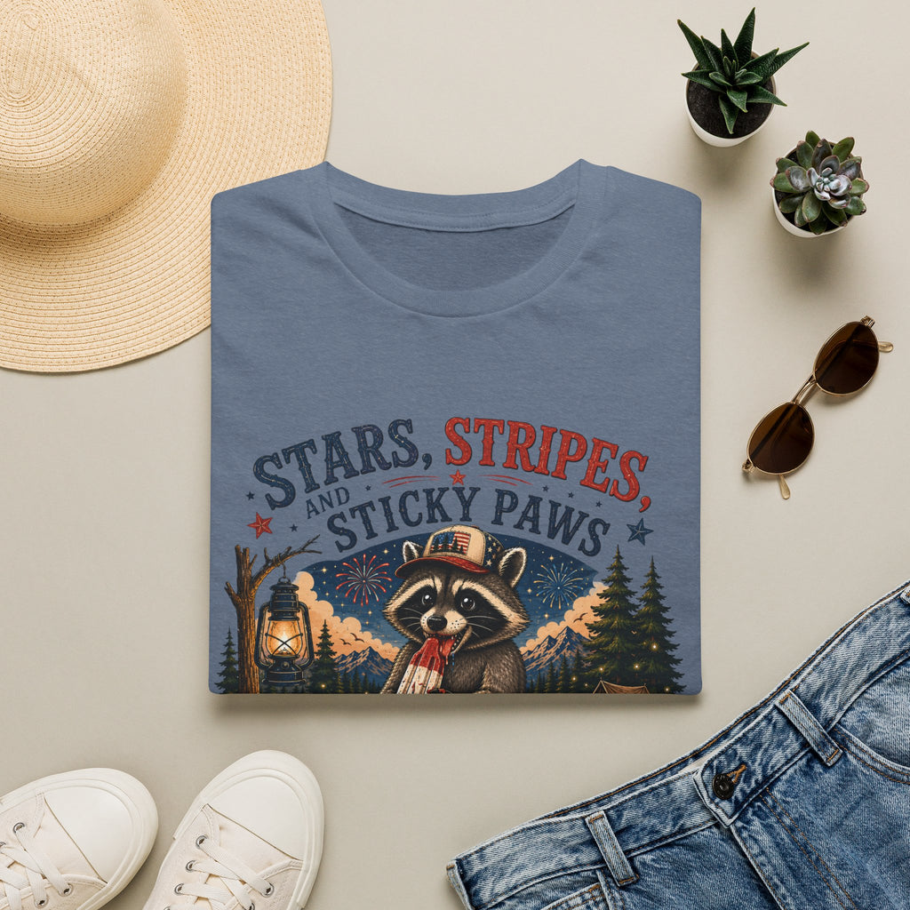 Stars, Stripes, and Sticky Paws Raccoon Tee