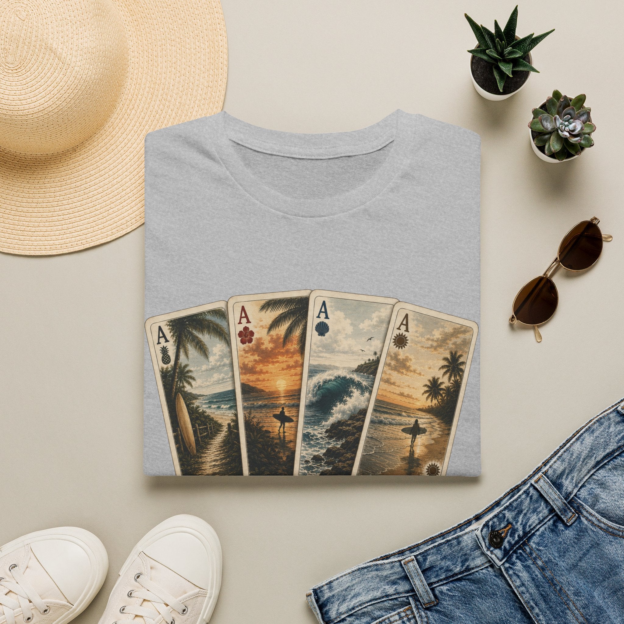 Surfer Ace Playing Cards Tee