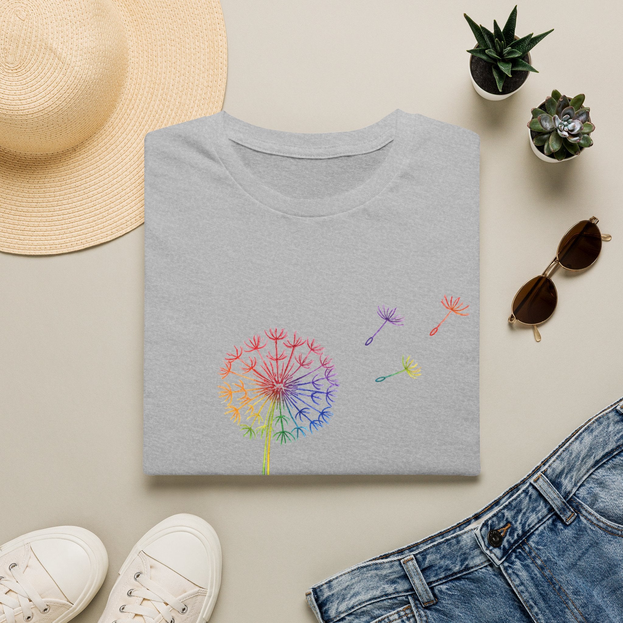 Rainbow Wishes Dandelion Tee