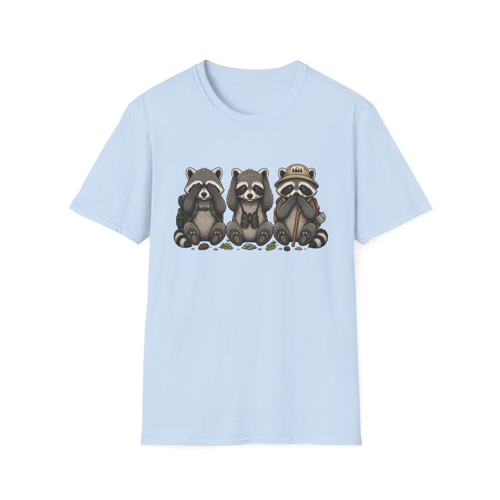 See No Hear No Speak No Raccoon Hikers Tee
