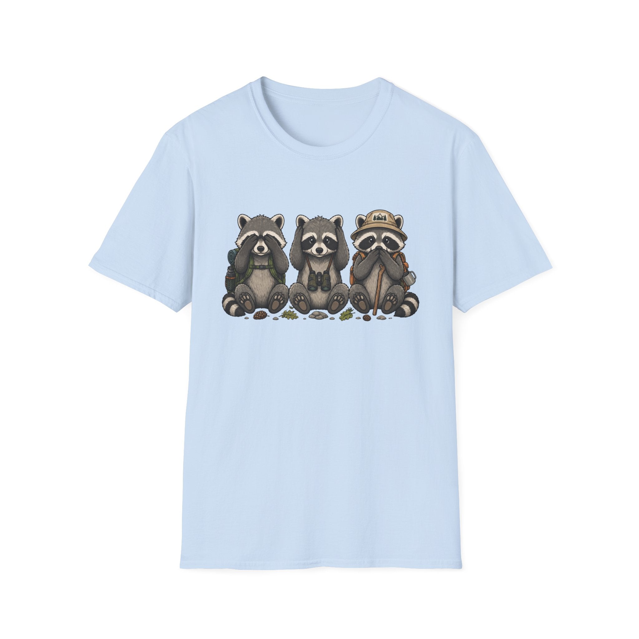 See No Hear No Speak No Raccoon Hikers Tee