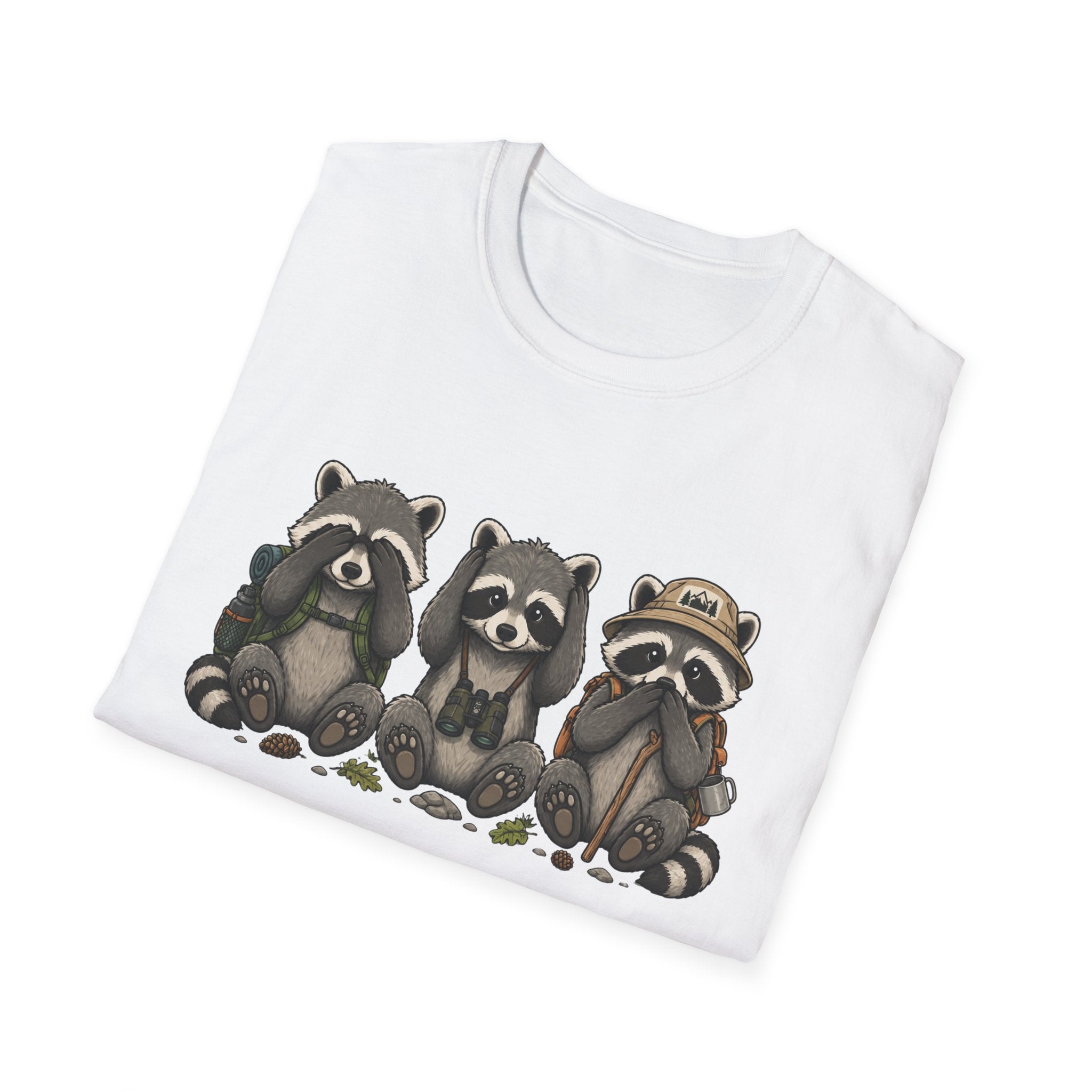 See No Hear No Speak No Raccoon Hikers Tee
