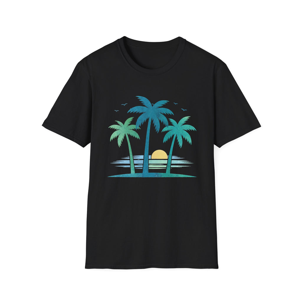 Tropical Sunset Palm Tree Tee