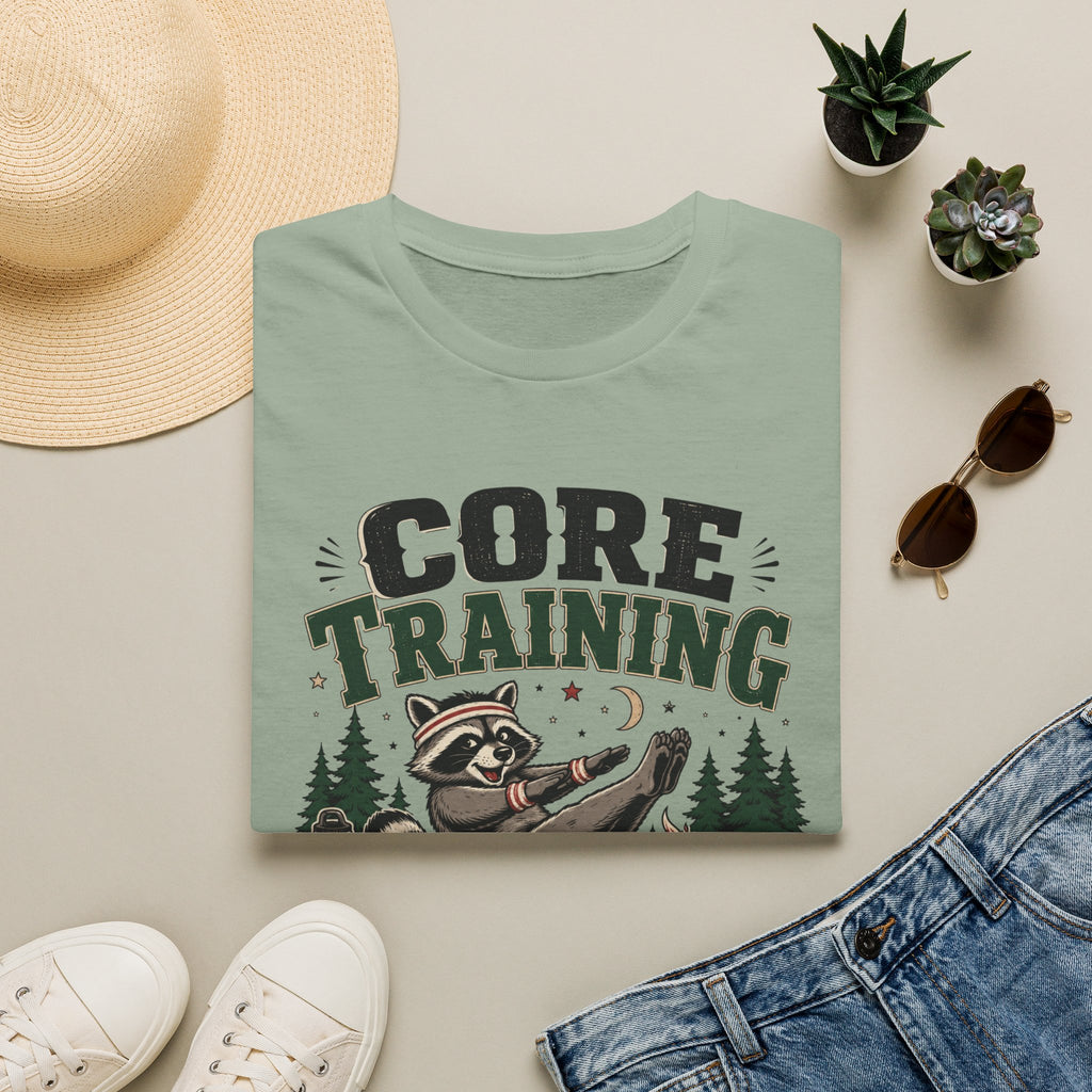 Core Training Raccoon Workout Tee