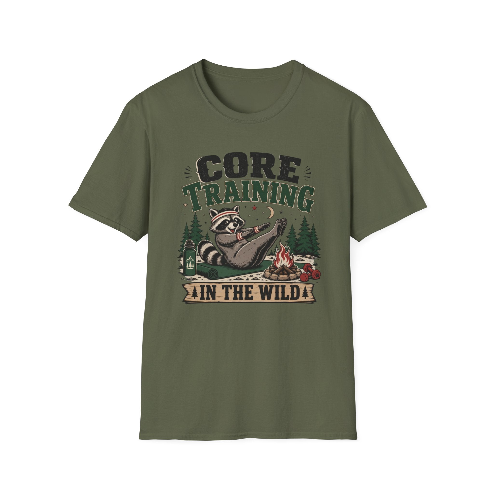 Core Training Raccoon Workout Tee