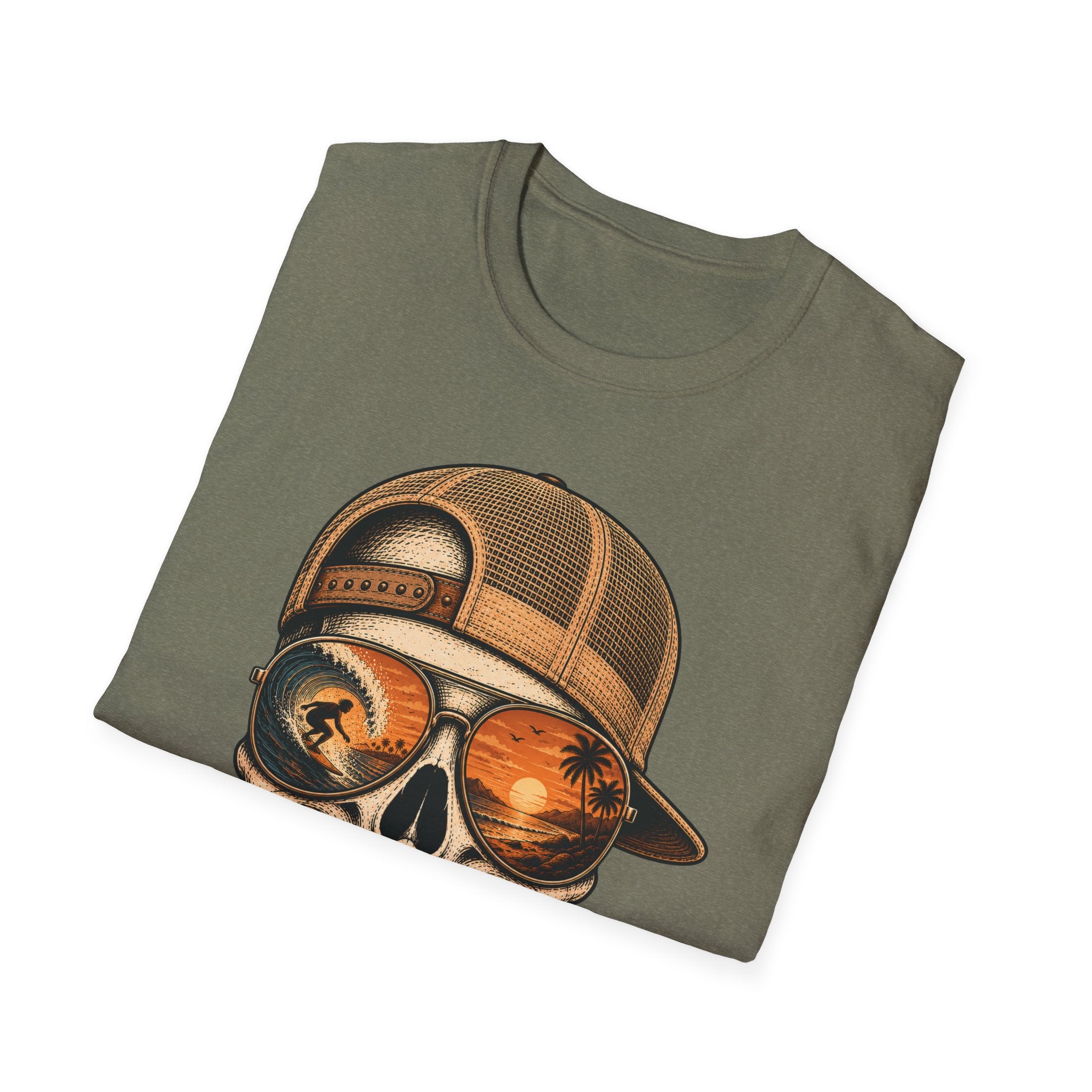 Sunset Barrel Skull Surf Tee
