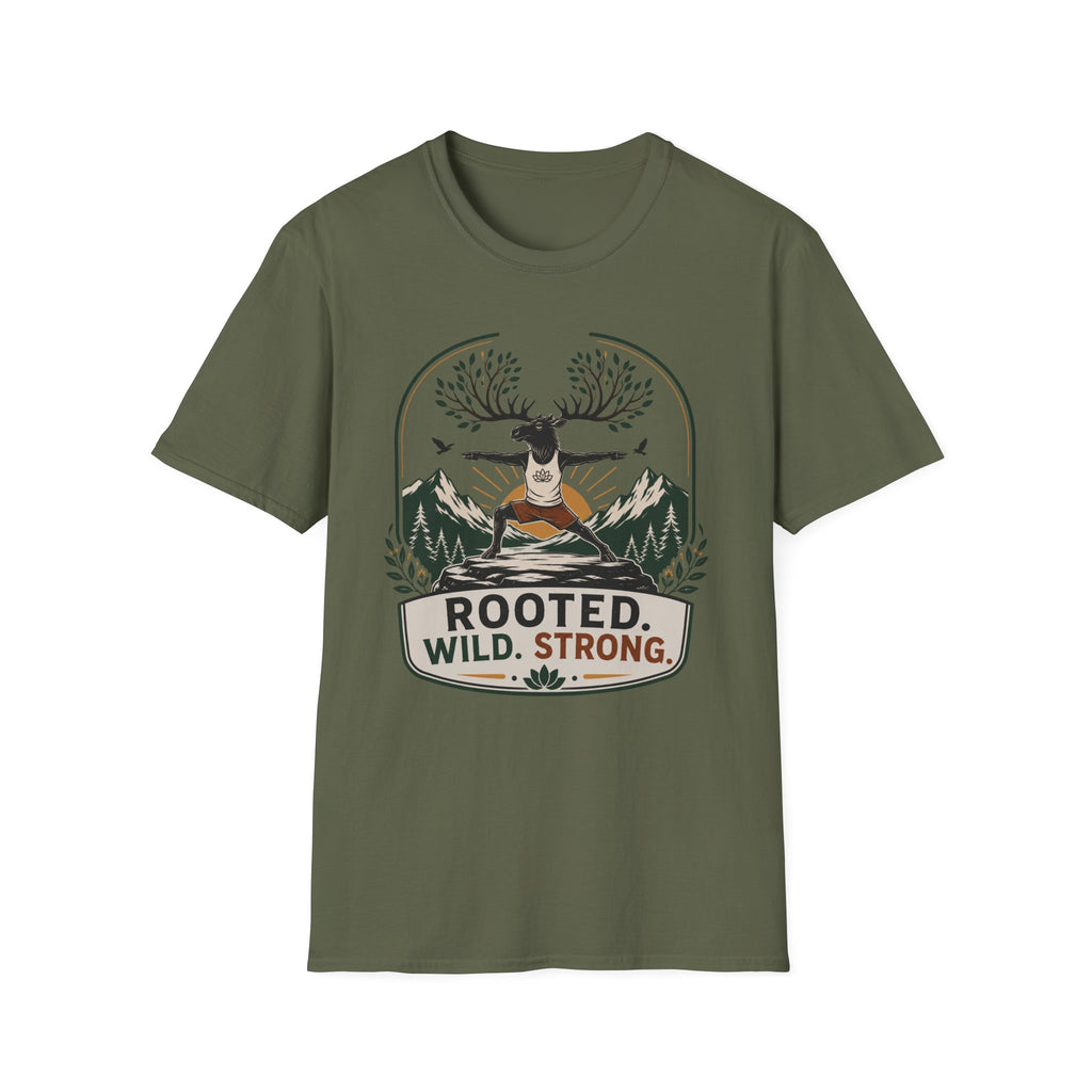 Rooted Wild Strong Moose Yoga Tee