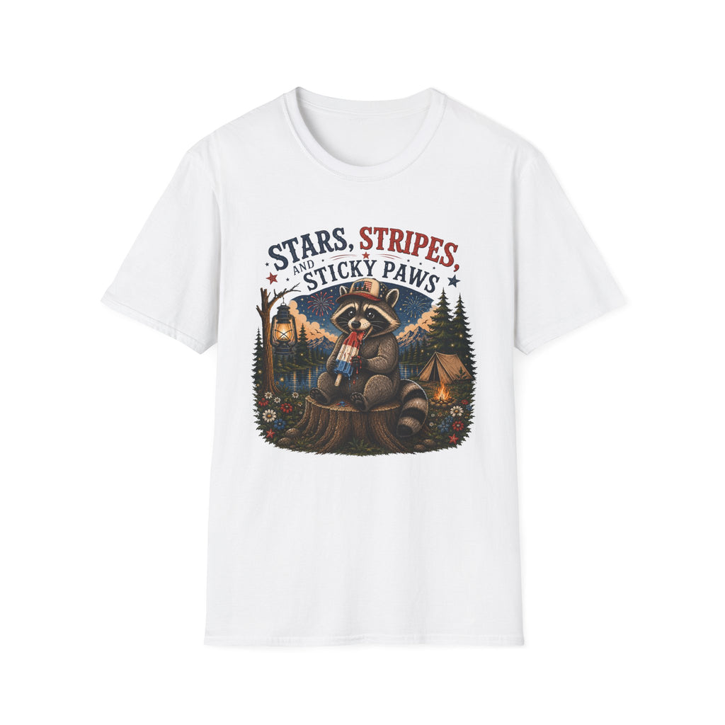 Stars, Stripes, and Sticky Paws Raccoon Tee