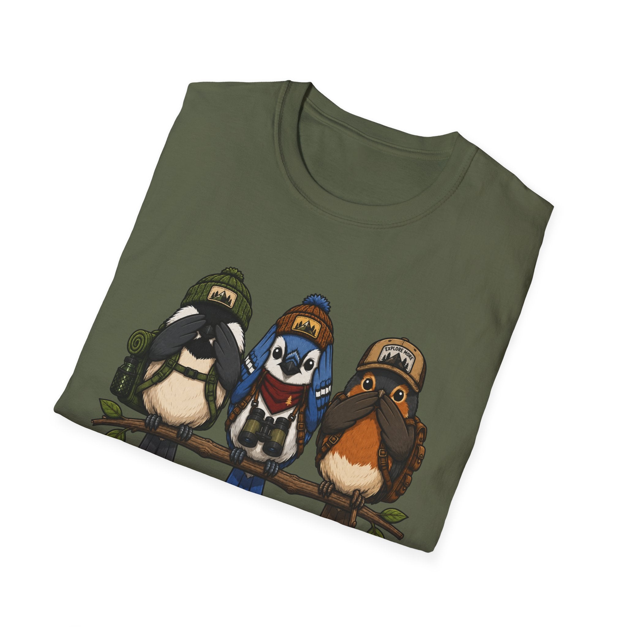 See No Hear No Speak No Bird Hikers Tee