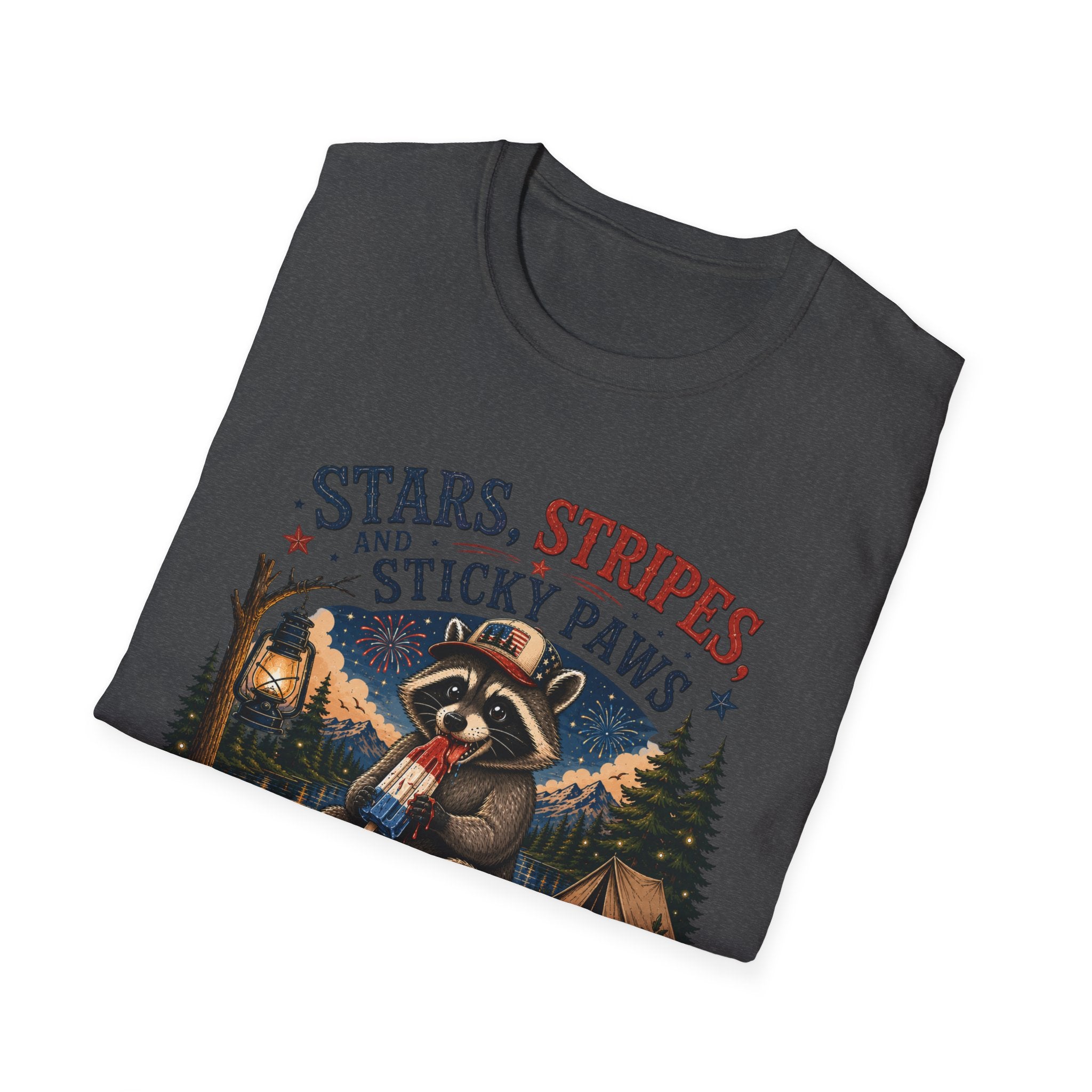 Stars, Stripes, and Sticky Paws Raccoon Tee