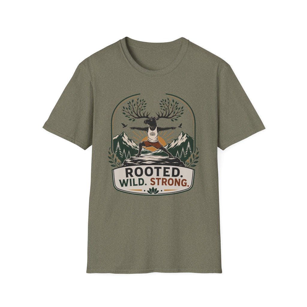Rooted Wild Strong Moose Yoga Tee