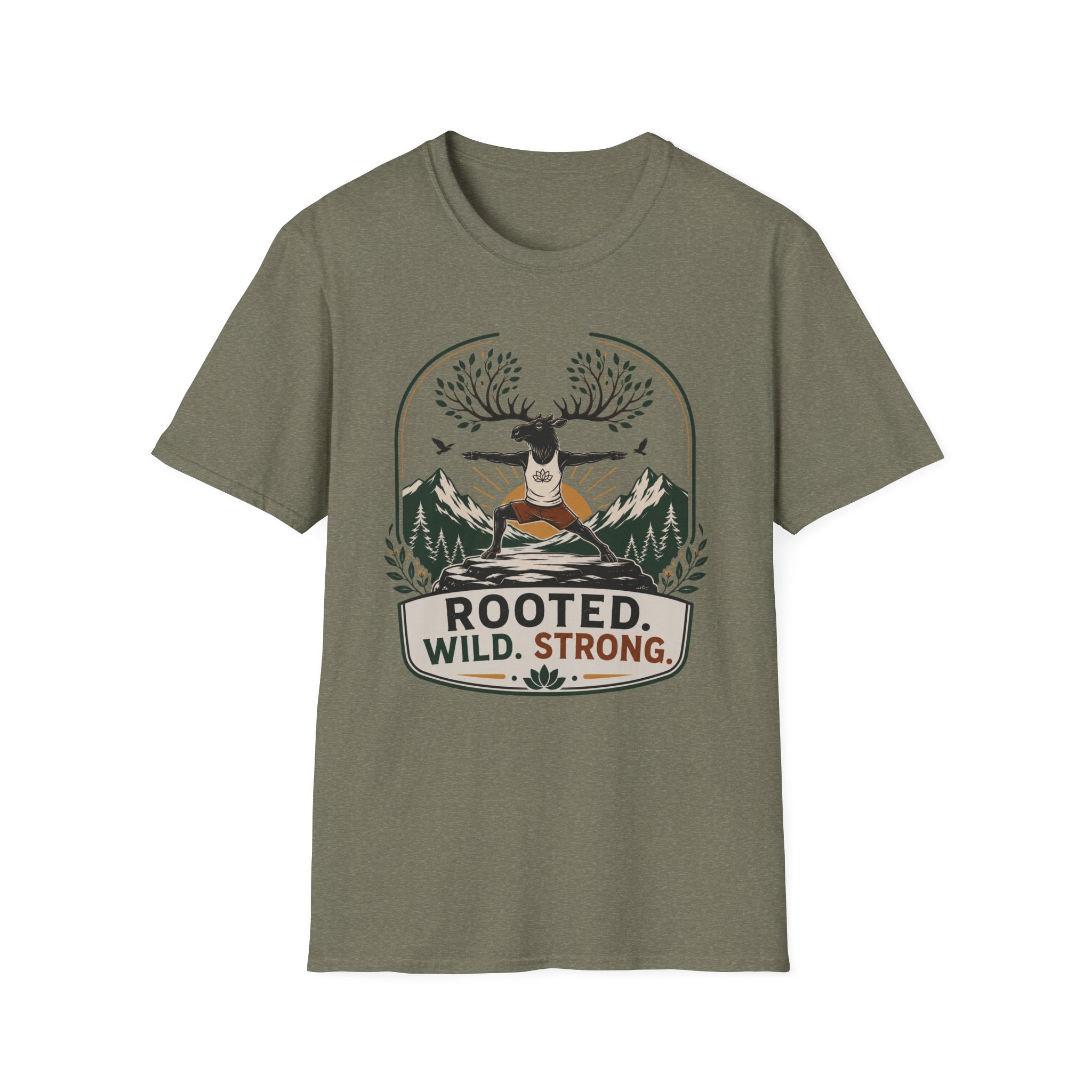 Rooted Wild Strong Moose Yoga Tee
