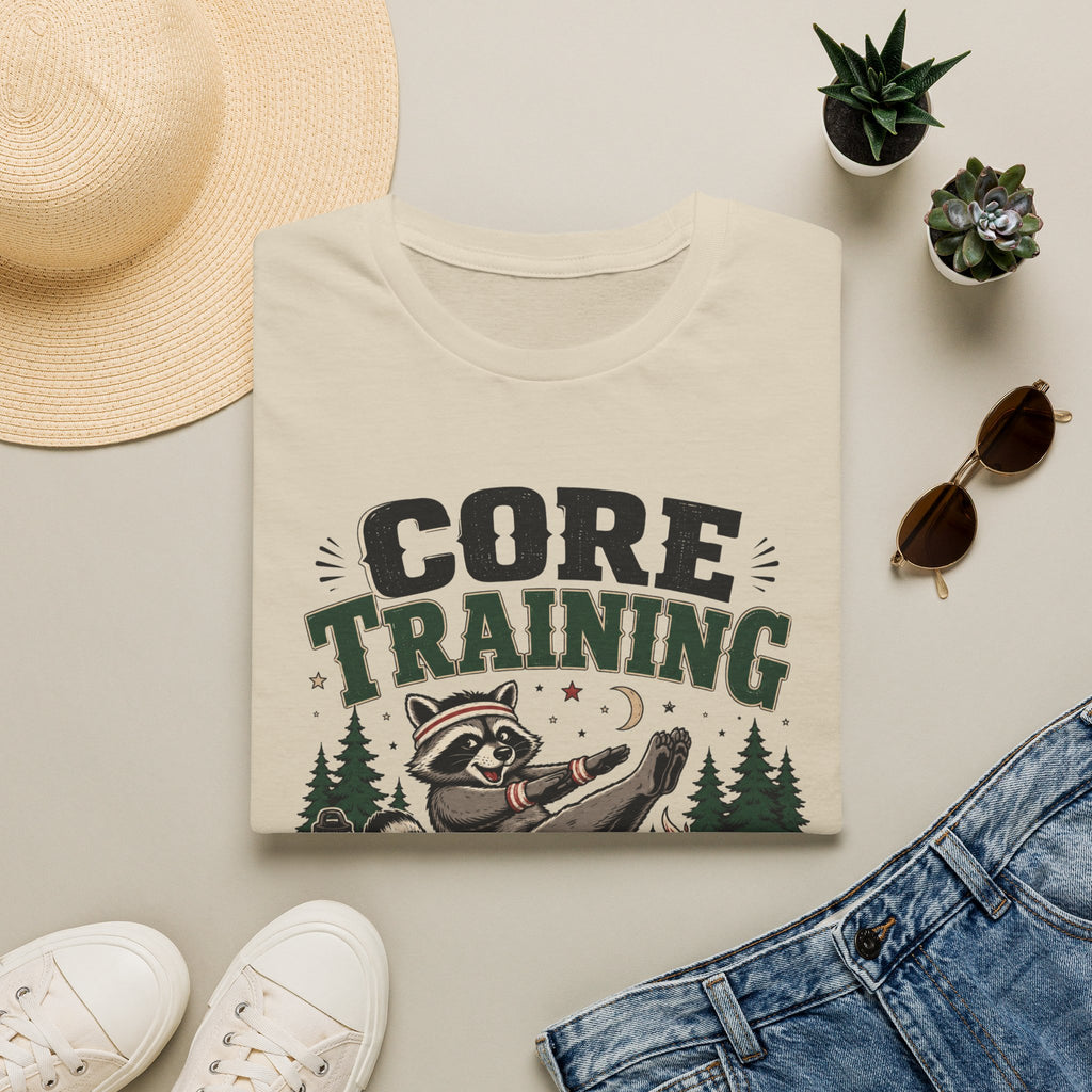 Core Training Raccoon Workout Tee