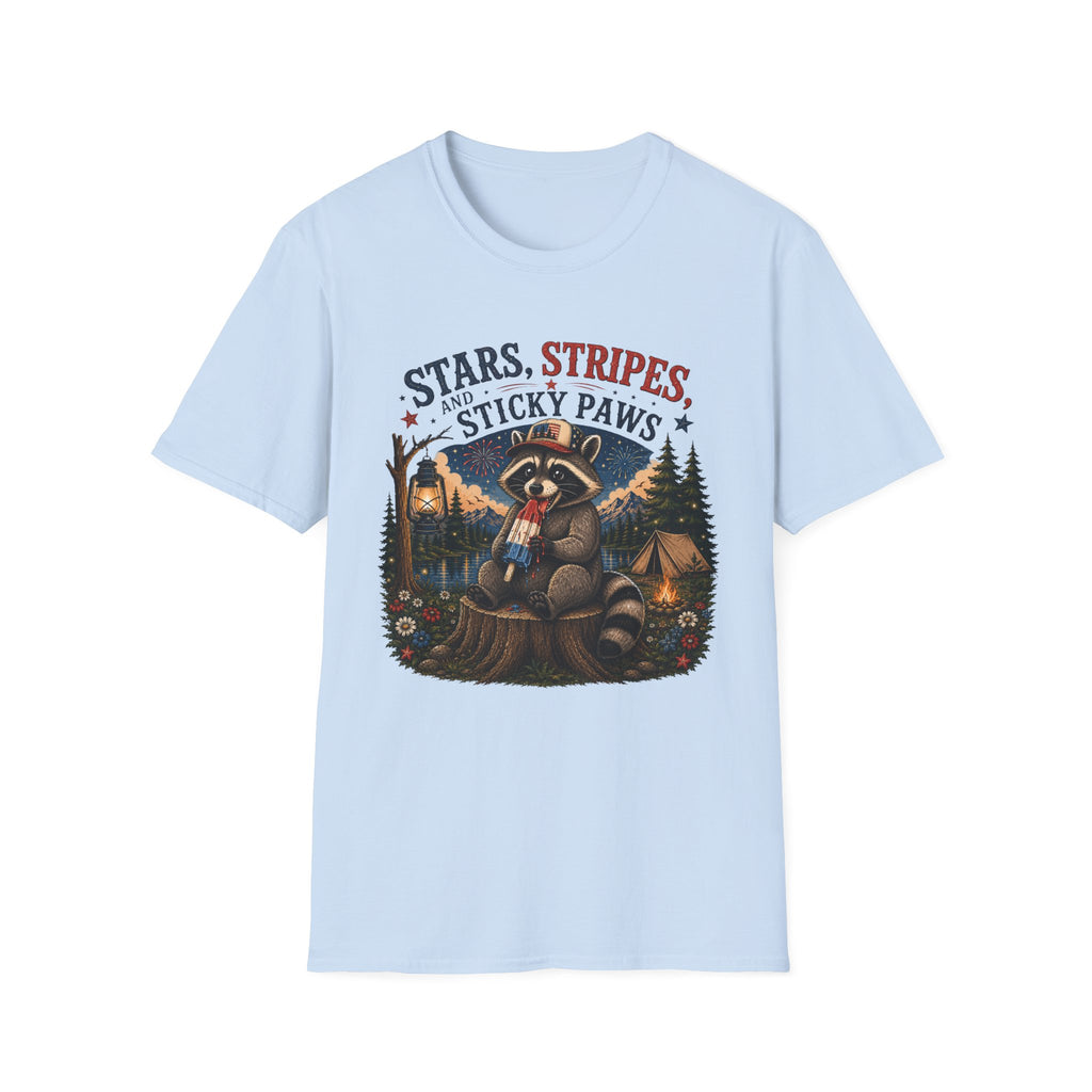 Stars, Stripes, and Sticky Paws Raccoon Tee