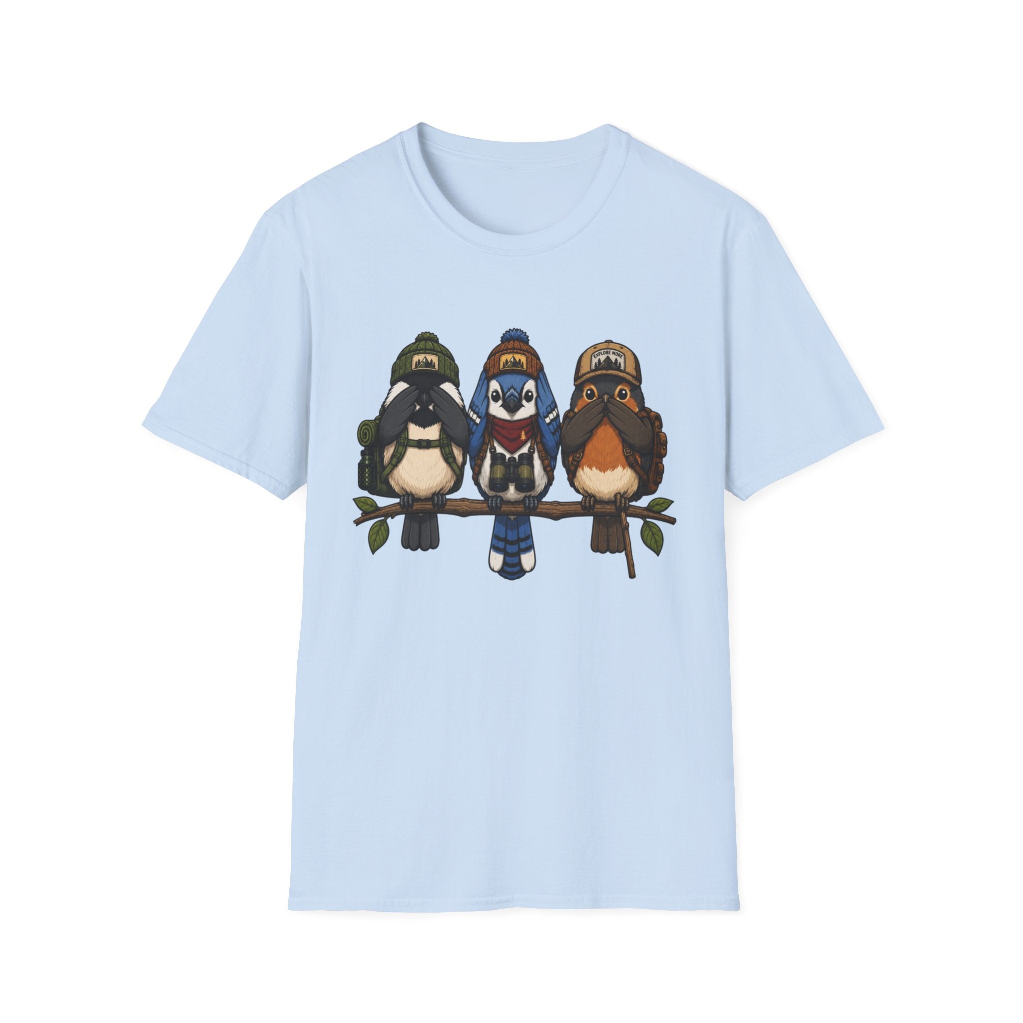 See No Hear No Speak No Bird Hikers Tee